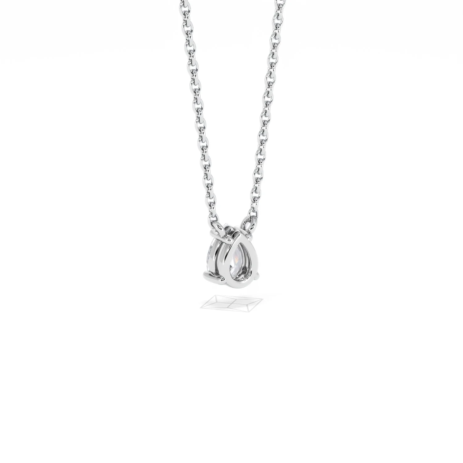Wanderlust Floating Pear Cut Lab Diamond Solitaire Necklace 0.33ct H/SI in 925 Silver - Image 55