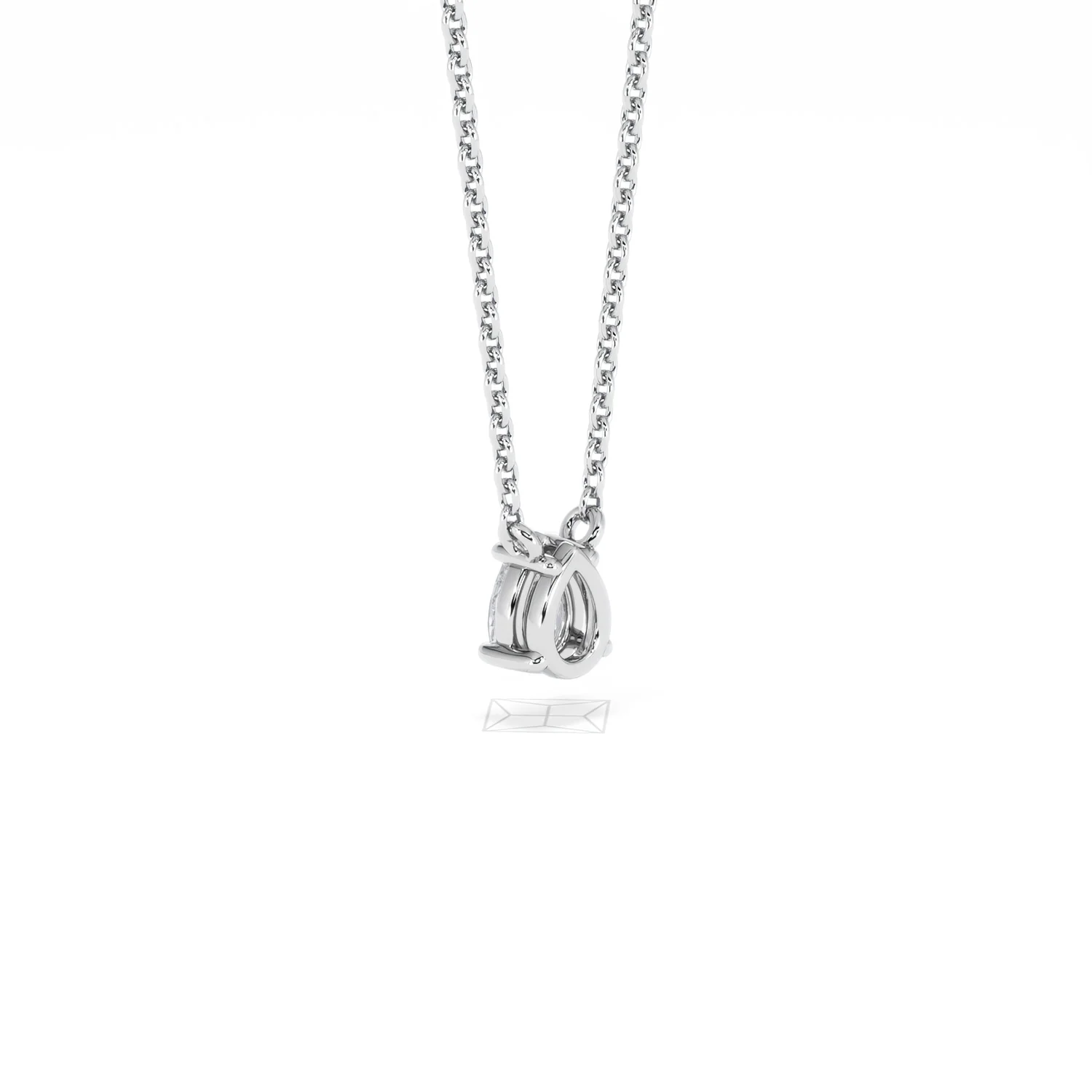 Wanderlust Floating Pear Cut Lab Diamond Solitaire Necklace 0.33ct H/SI in 925 Silver - Image 58