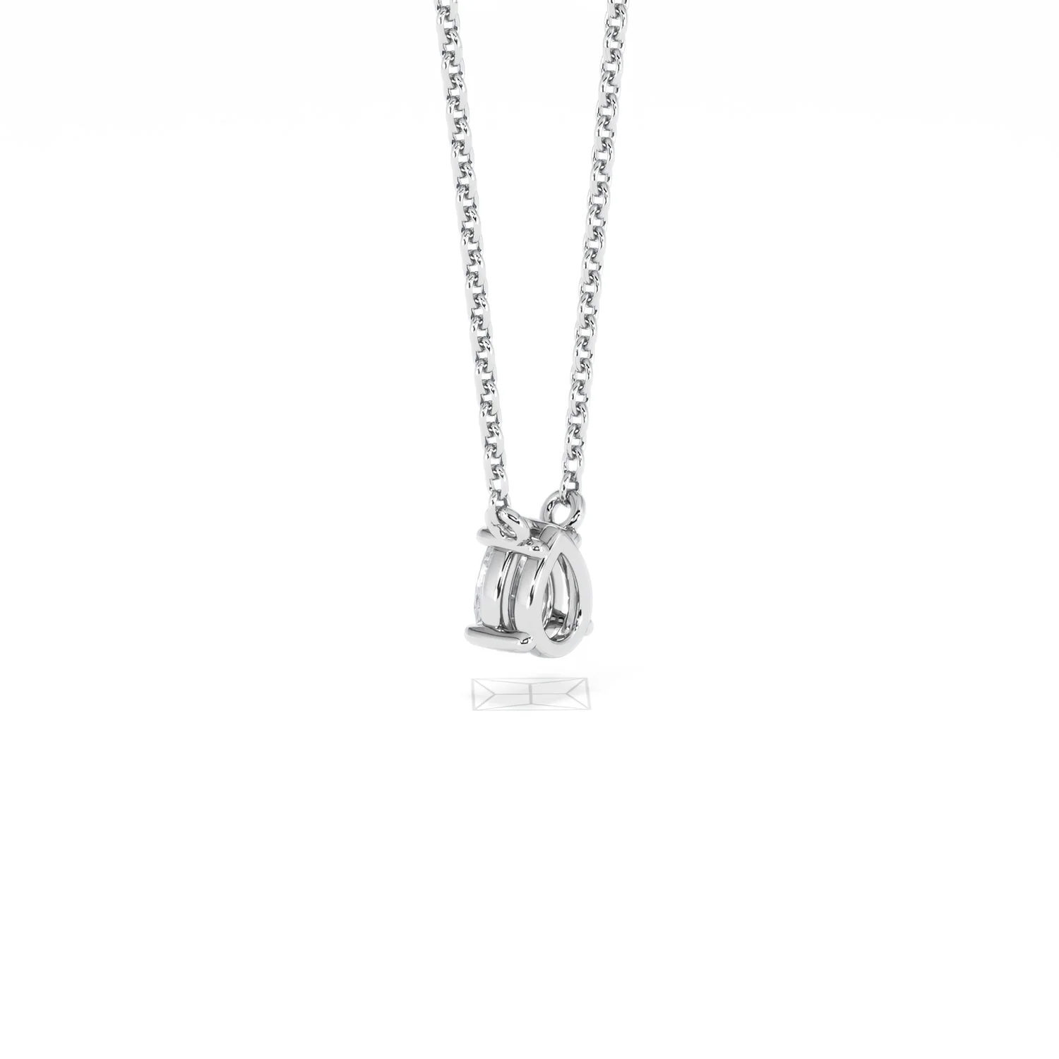 Wanderlust Floating Pear Cut Lab Diamond Solitaire Necklace 0.33ct H/SI in 925 Silver - Image 59