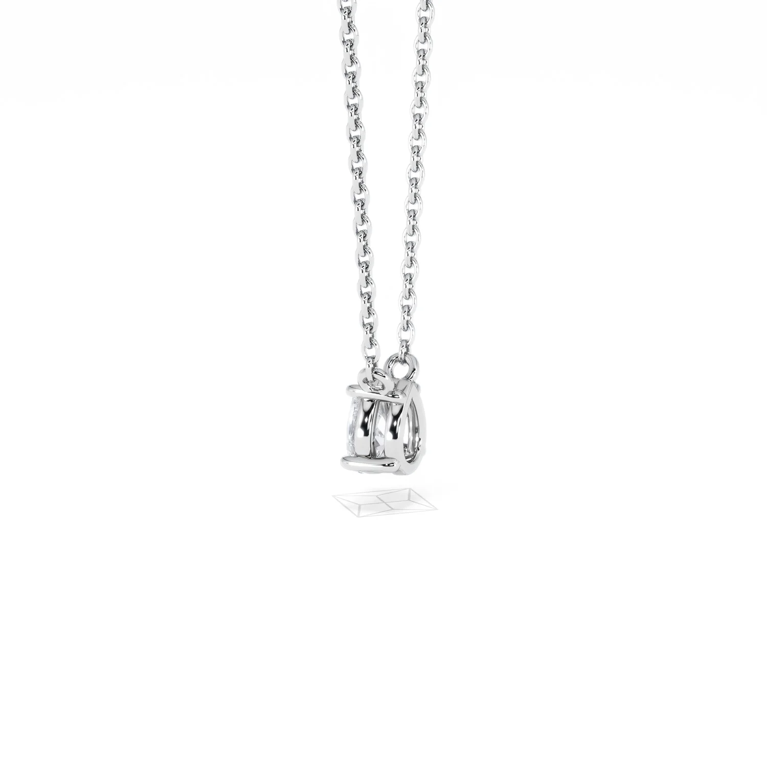 Wanderlust Floating Pear Cut Lab Diamond Solitaire Necklace 0.33ct H/SI in 925 Silver - Image 63