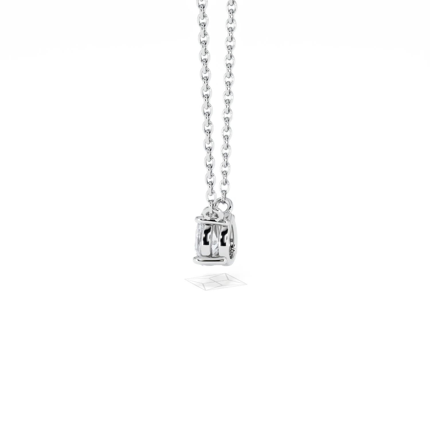 Wanderlust Floating Pear Cut Lab Diamond Solitaire Necklace 0.33ct H/SI in 925 Silver - Image 65