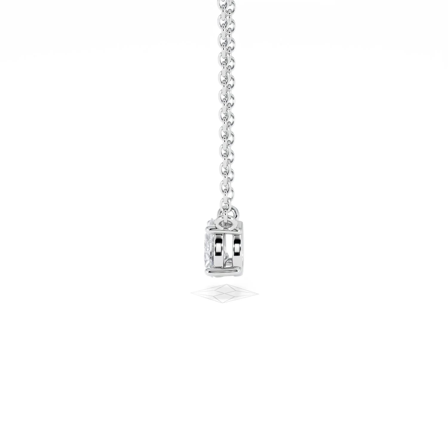 Wanderlust Floating Pear Cut Lab Diamond Solitaire Necklace 0.33ct H/SI in 925 Silver - Image 68
