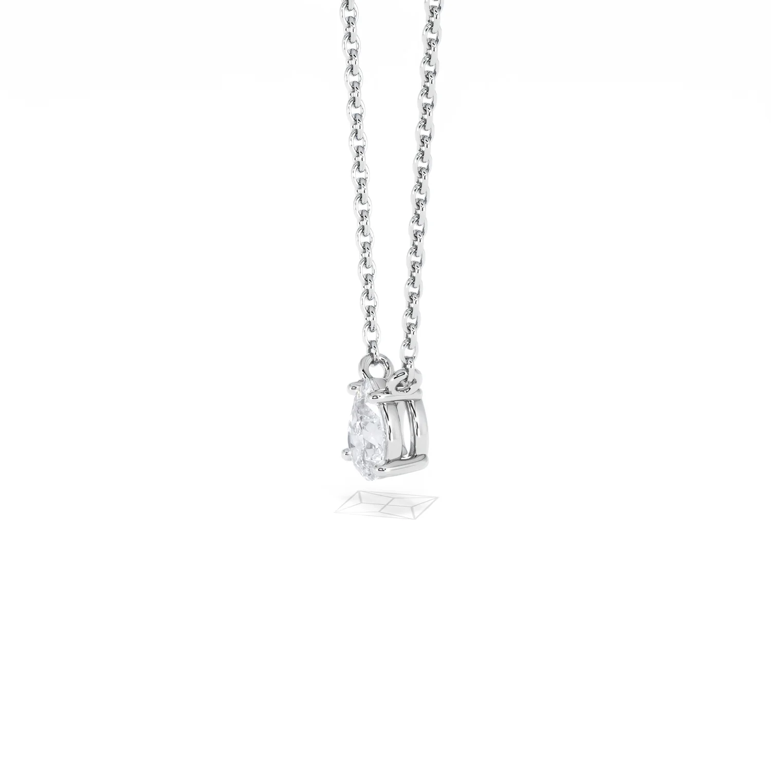 Wanderlust Floating Pear Cut Lab Diamond Solitaire Necklace 0.33ct H/SI in 925 Silver - Image 75