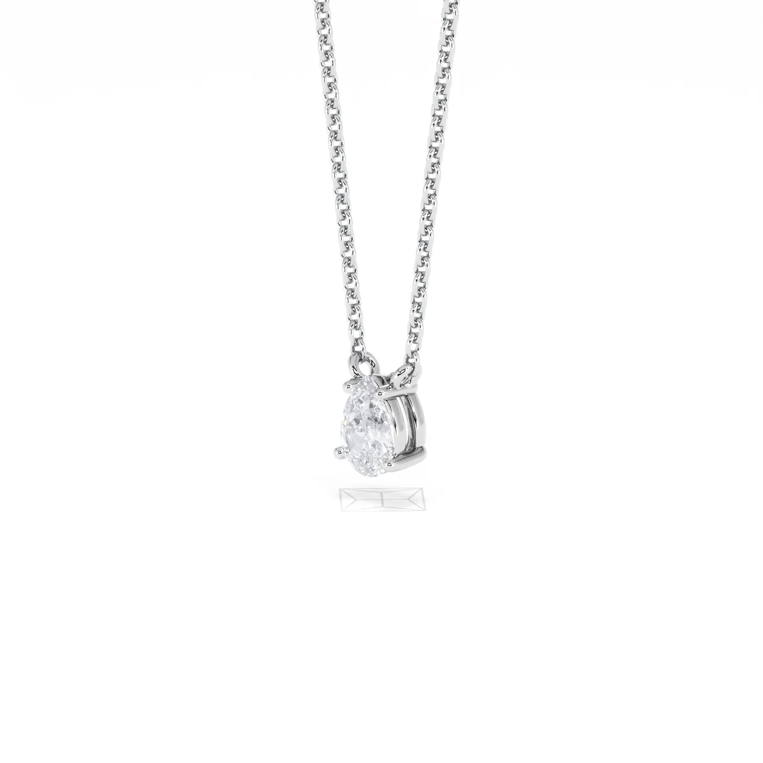 Wanderlust Floating Pear Cut Lab Diamond Solitaire Necklace 0.33ct H/SI in 925 Silver - Image 79