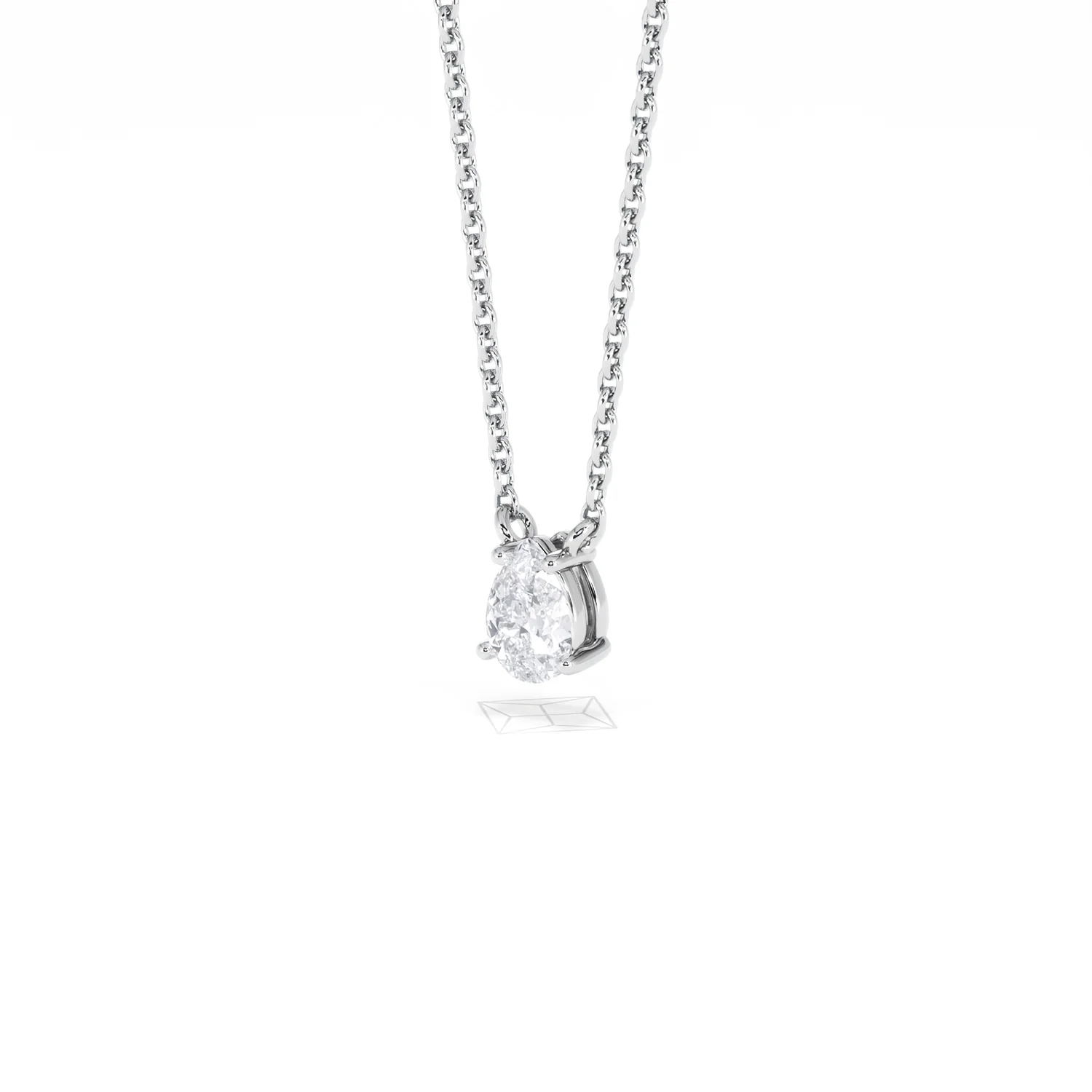 Wanderlust Floating Pear Cut Lab Diamond Solitaire Necklace 0.33ct H/SI in 925 Silver - Image 81