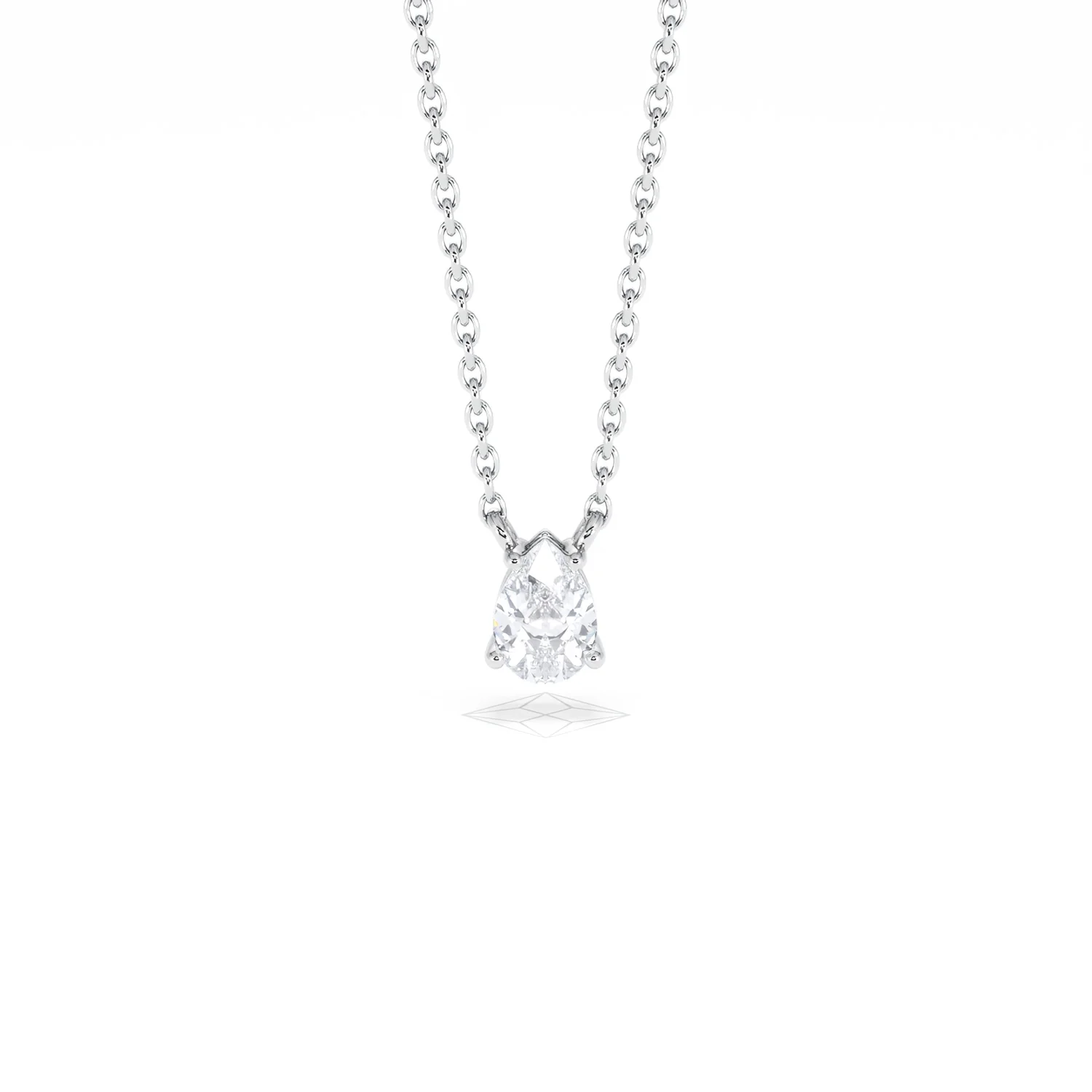 Wanderlust Floating Pear Cut Lab Diamond Solitaire Necklace 0.33ct H/SI in 925 Silver - Image 9