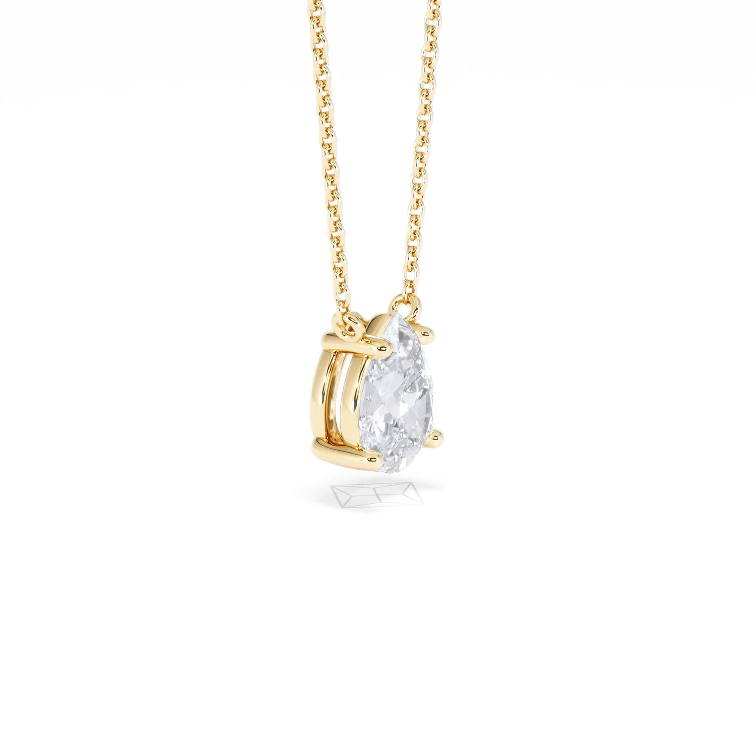 Wanderlust Floating Pear Cut Lab Diamond Solitaire Necklace 1.00ct H/SI in 9K Gold - Image 22