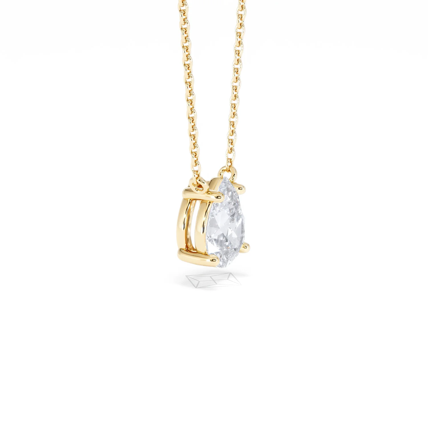 Wanderlust Floating Pear Cut Lab Diamond Solitaire Necklace 1.00ct H/SI in 9K Gold - Image 23