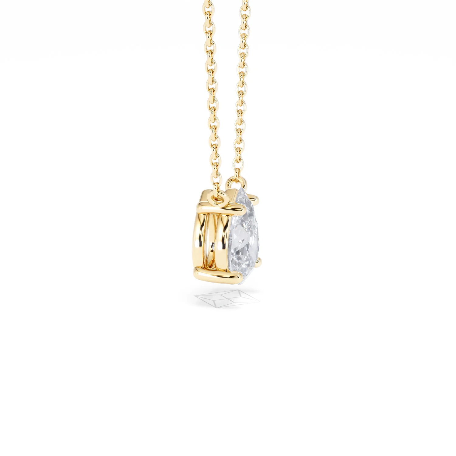 Wanderlust Floating Pear Cut Lab Diamond Solitaire Necklace 1.00ct H/SI in 9K Gold - Image 26