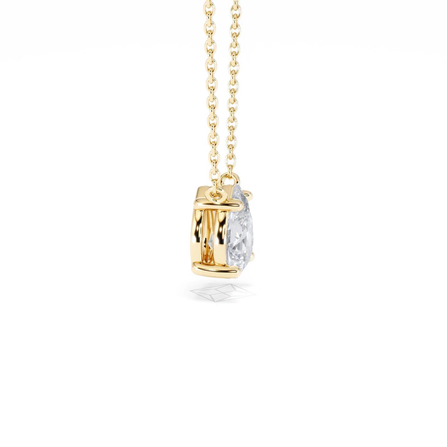 Wanderlust Floating Pear Cut Lab Diamond Solitaire Necklace 1.00ct H/SI in 9K Gold - Image 27