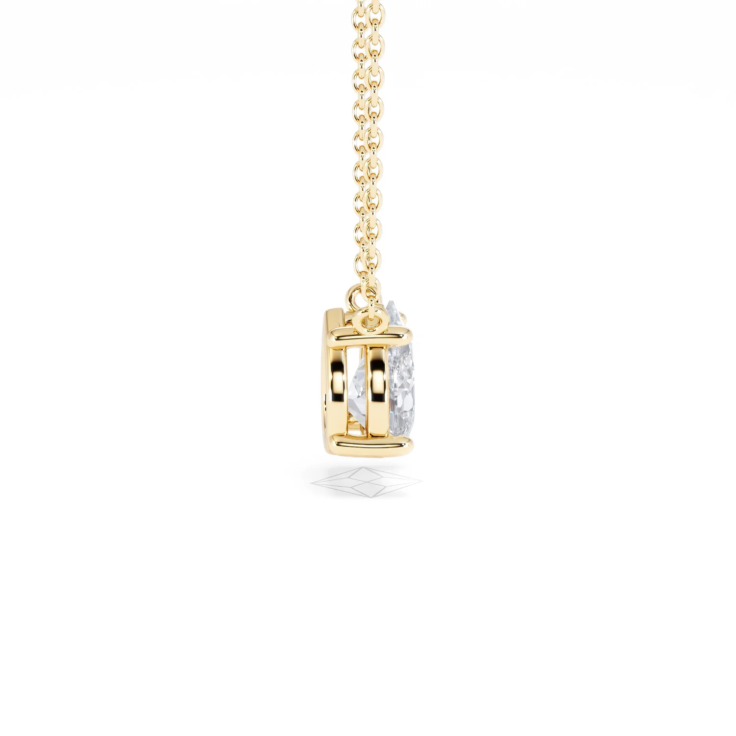 Wanderlust Floating Pear Cut Lab Diamond Solitaire Necklace 1.00ct H/SI in 9K Gold - Image 31