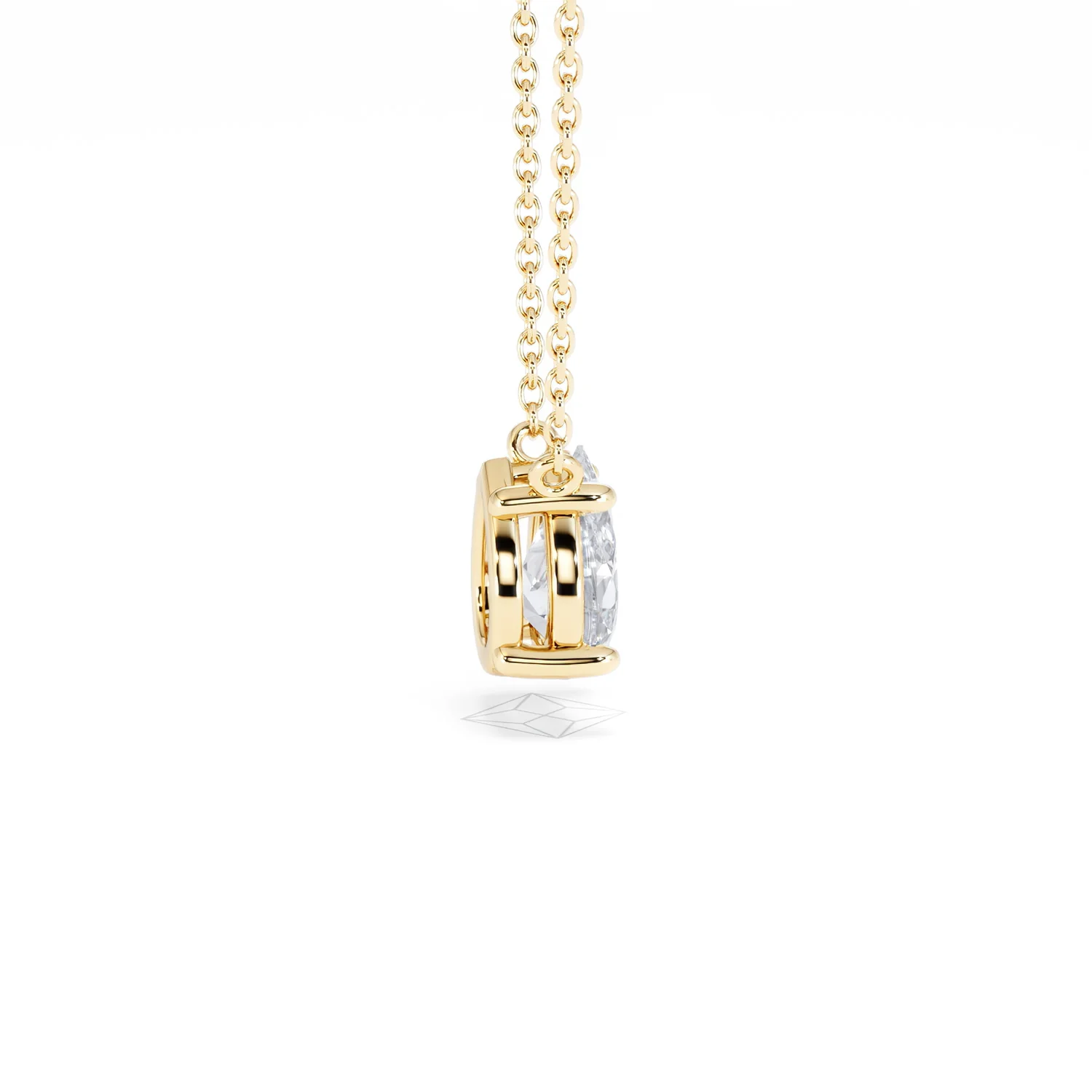 Wanderlust Floating Pear Cut Lab Diamond Solitaire Necklace 1.00ct H/SI in 9K Gold - Image 32