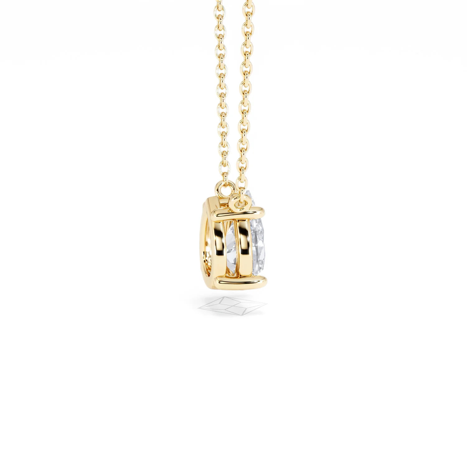 Wanderlust Floating Pear Cut Lab Diamond Solitaire Necklace 1.00ct H/SI in 9K Gold - Image 33