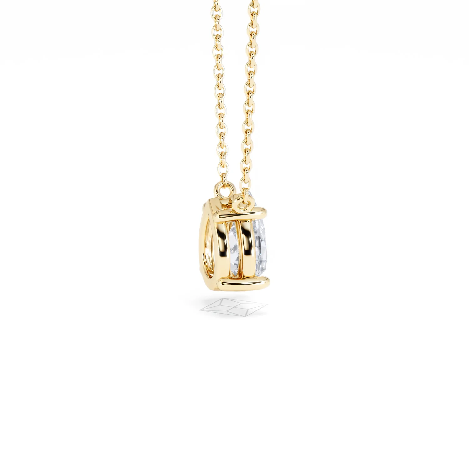 Wanderlust Floating Pear Cut Lab Diamond Solitaire Necklace 1.00ct H/SI in 9K Gold - Image 34