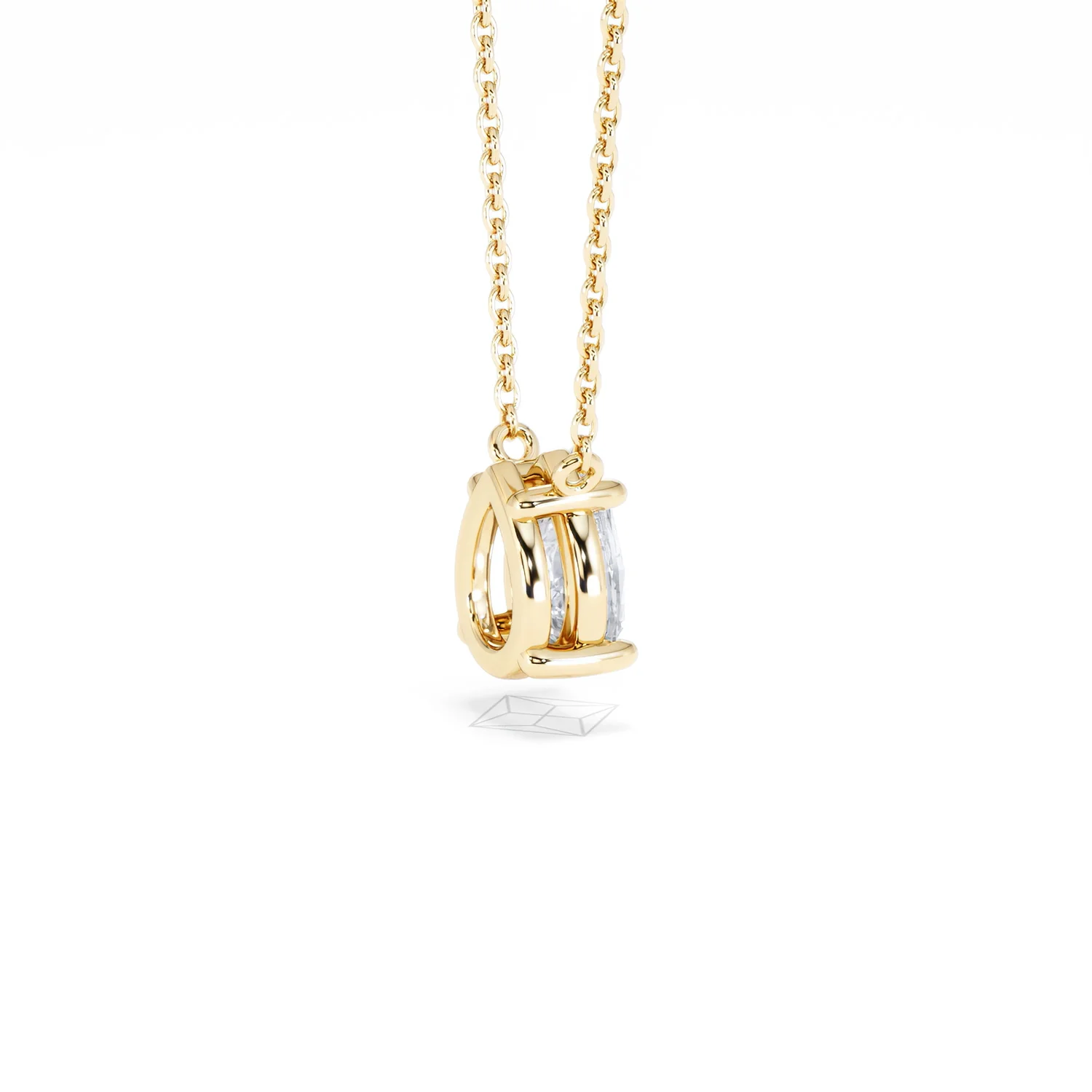 Wanderlust Floating Pear Cut Lab Diamond Solitaire Necklace 1.00ct H/SI in 9K Gold - Image 36