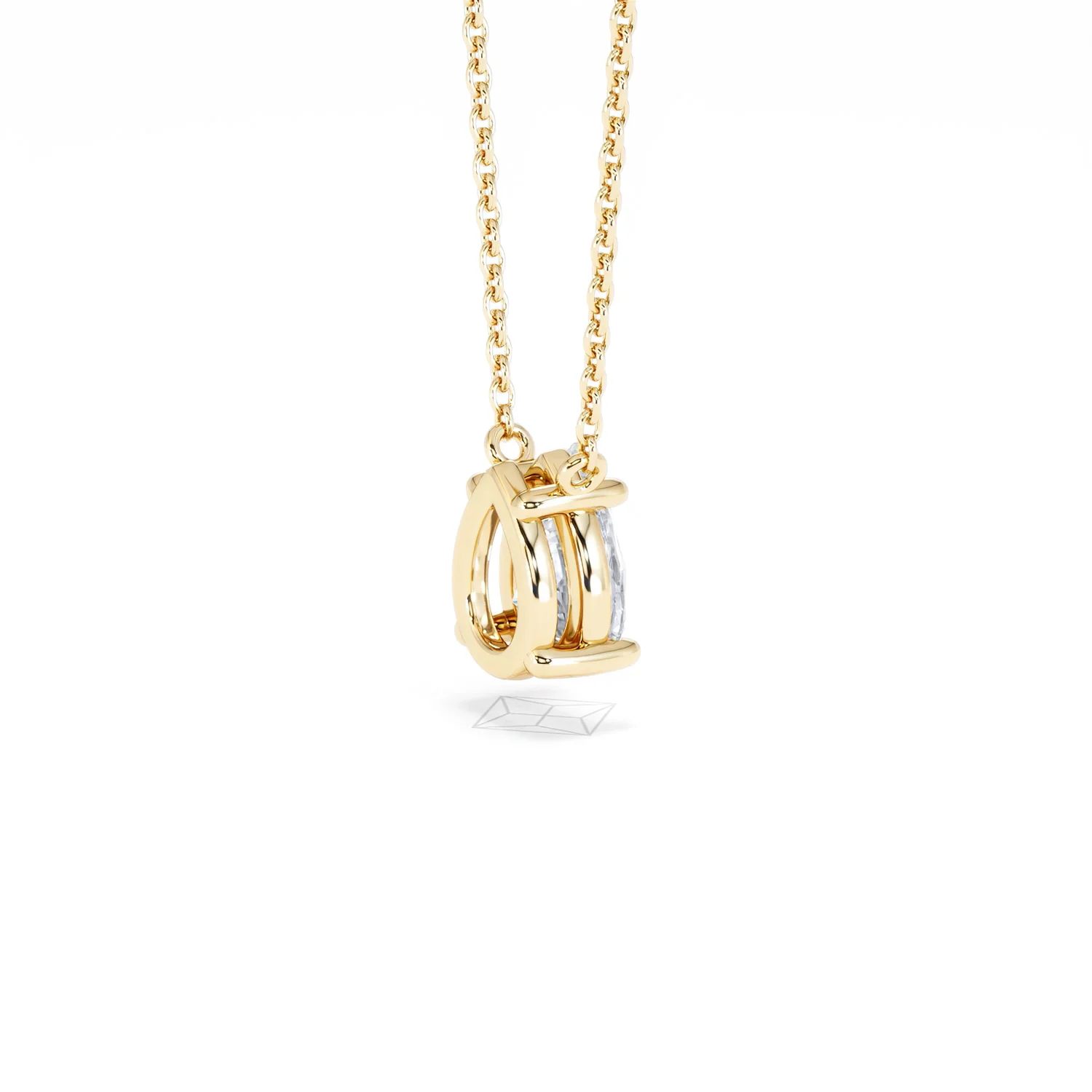 Wanderlust Floating Pear Cut Lab Diamond Solitaire Necklace 1.00ct H/SI in 9K Gold - Image 37