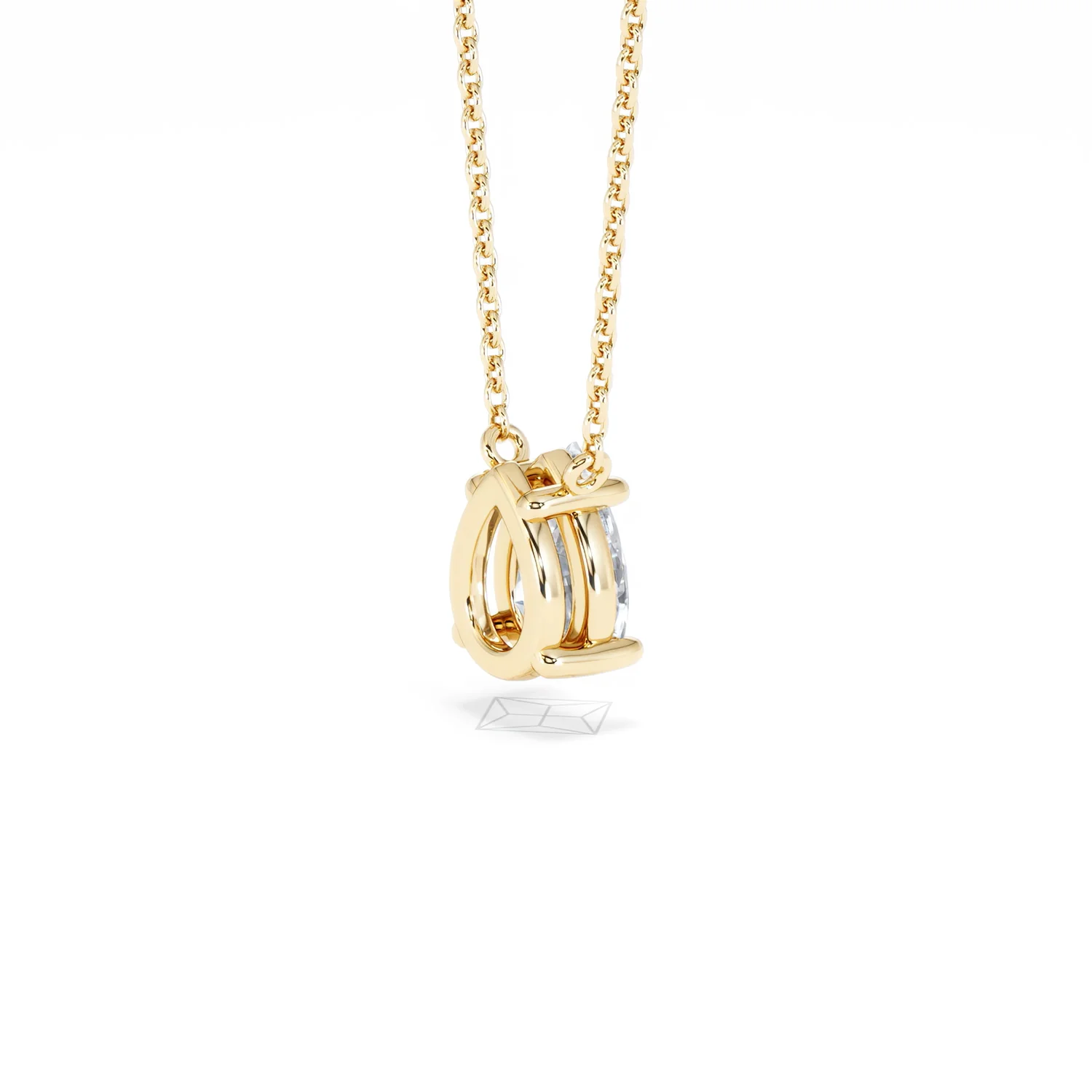 Wanderlust Floating Pear Cut Lab Diamond Solitaire Necklace 1.00ct H/SI in 9K Gold - Image 38