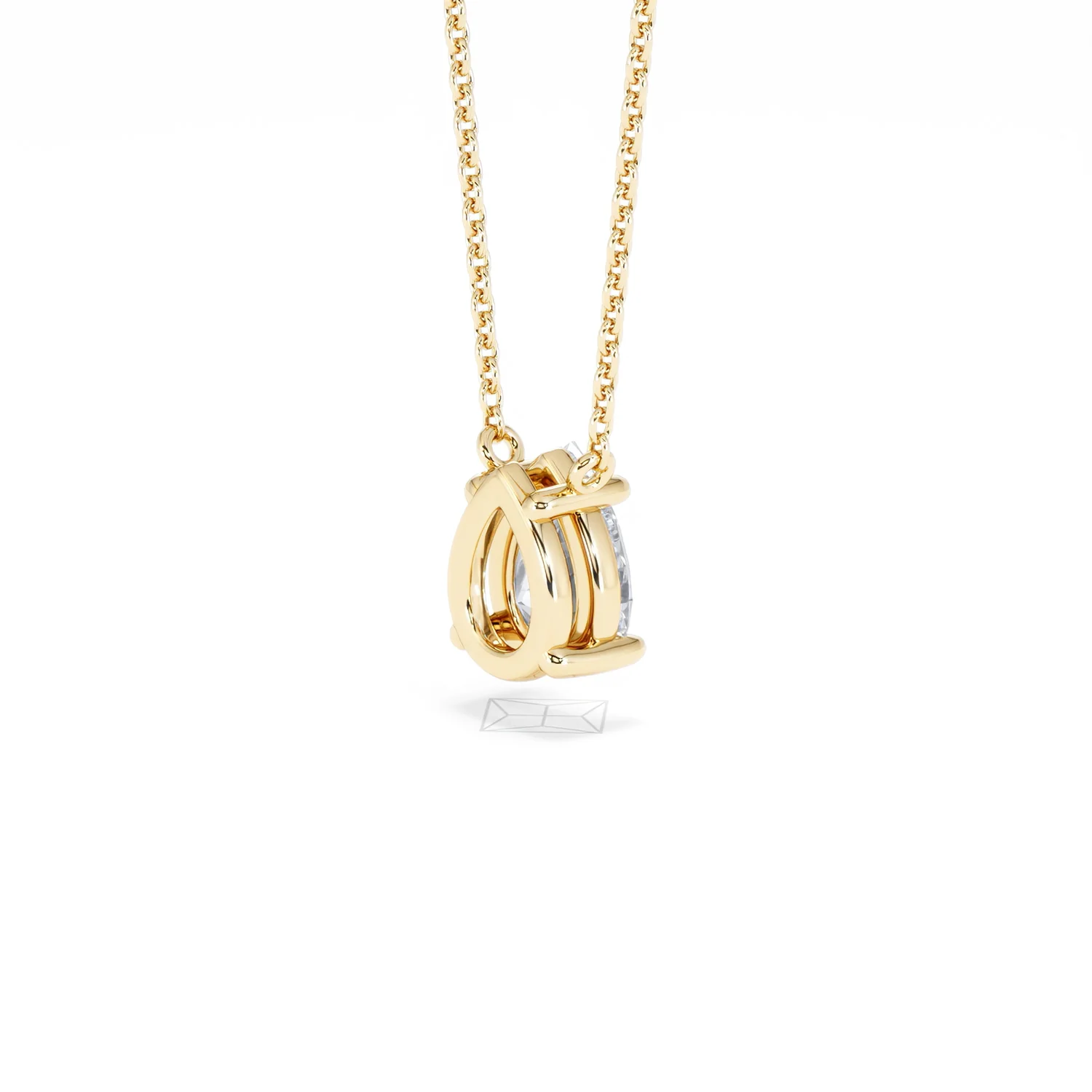 Wanderlust Floating Pear Cut Lab Diamond Solitaire Necklace 1.00ct H/SI in 9K Gold - Image 39
