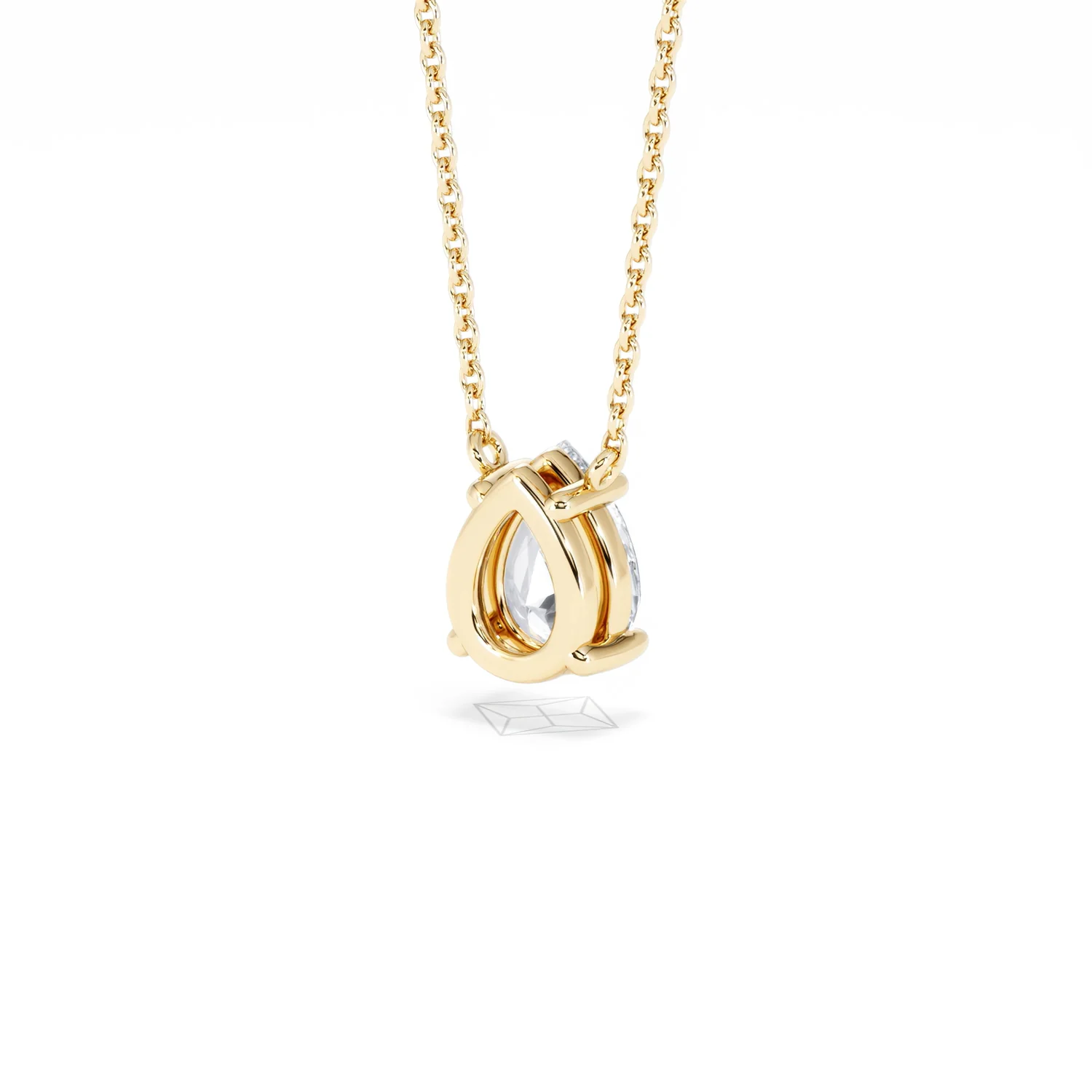 Wanderlust Floating Pear Cut Lab Diamond Solitaire Necklace 1.00ct H/SI in 9K Gold - Image 43