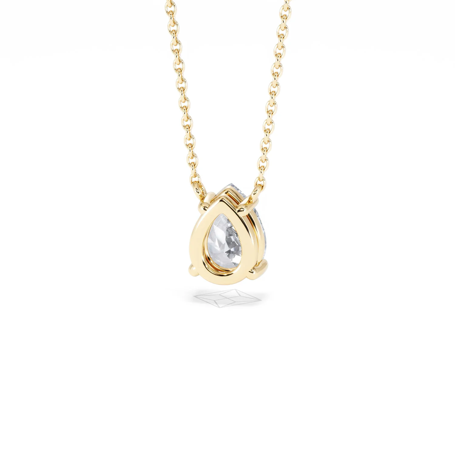 Wanderlust Floating Pear Cut Lab Diamond Solitaire Necklace 1.00ct H/SI in 9K Gold - Image 47