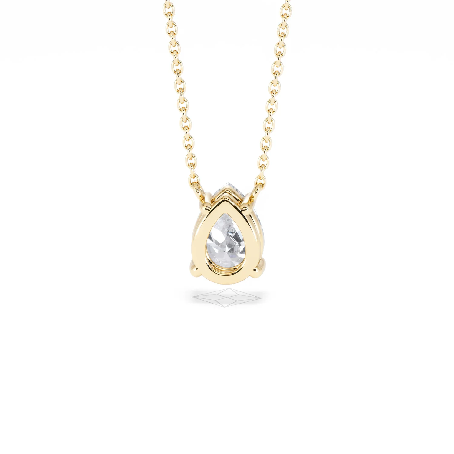 Wanderlust Floating Pear Cut Lab Diamond Solitaire Necklace 1.00ct H/SI in 9K Gold - Image 49