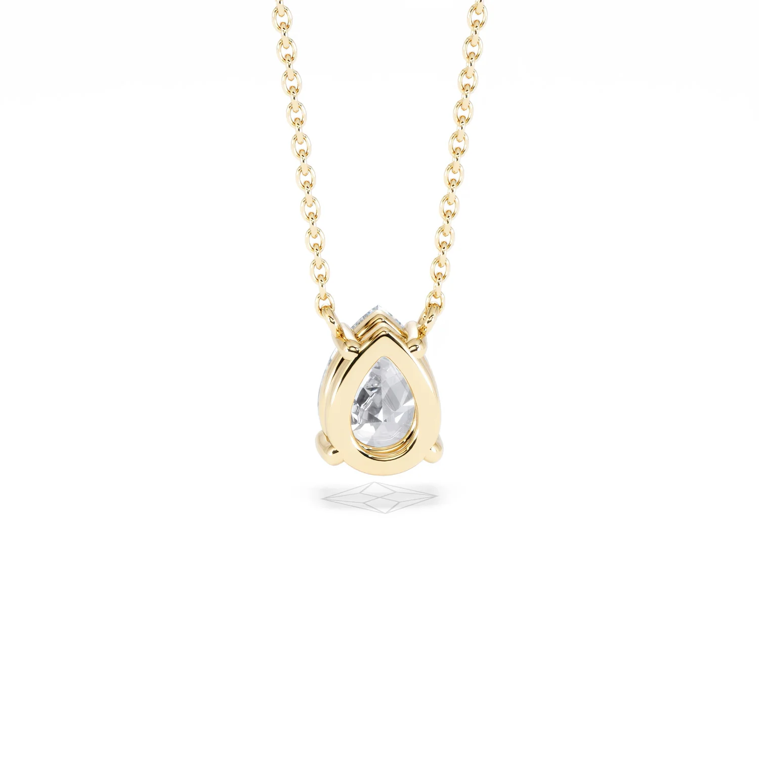 Wanderlust Floating Pear Cut Lab Diamond Solitaire Necklace 1.00ct H/SI in 9K Gold - Image 51