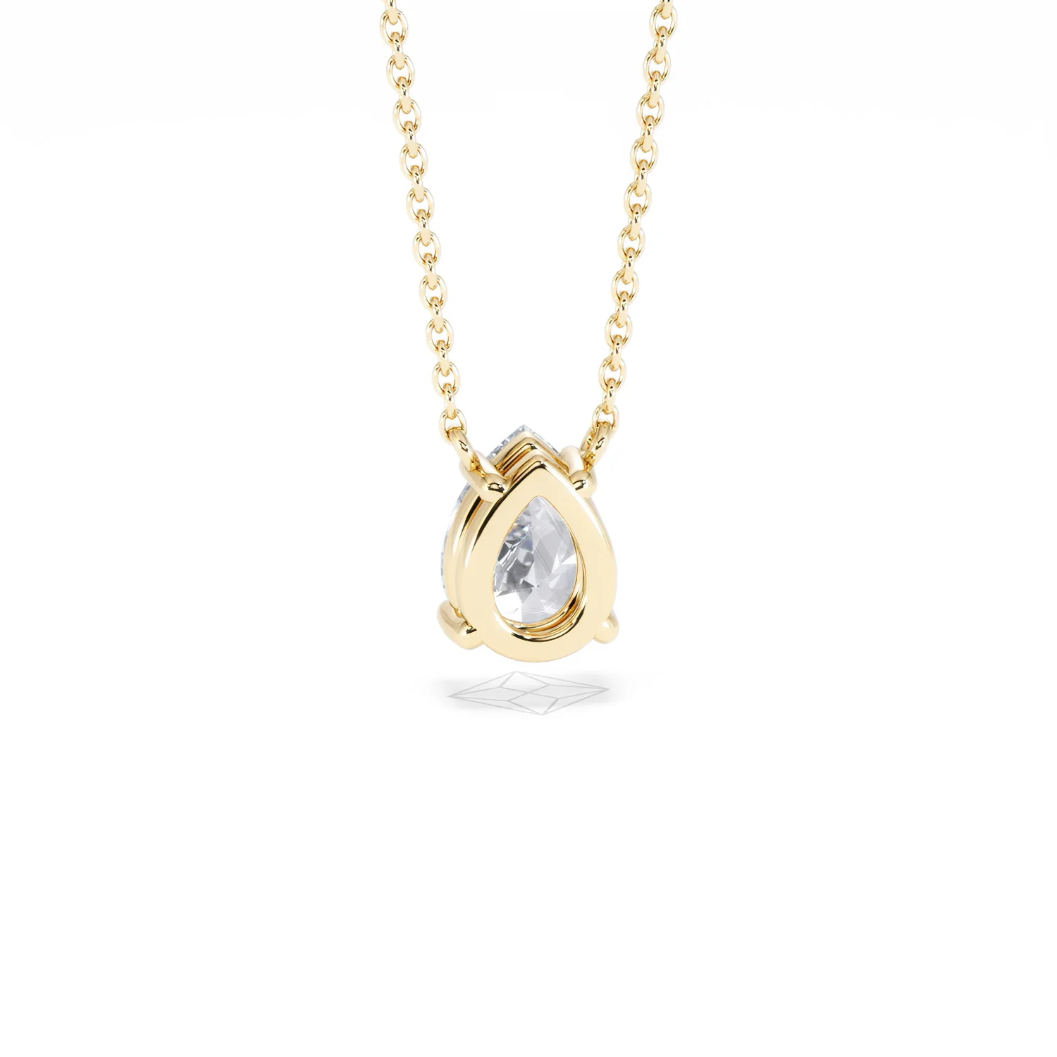 Wanderlust Floating Pear Cut Lab Diamond Solitaire Necklace 1.00ct H/SI in 9K Gold - Image 52