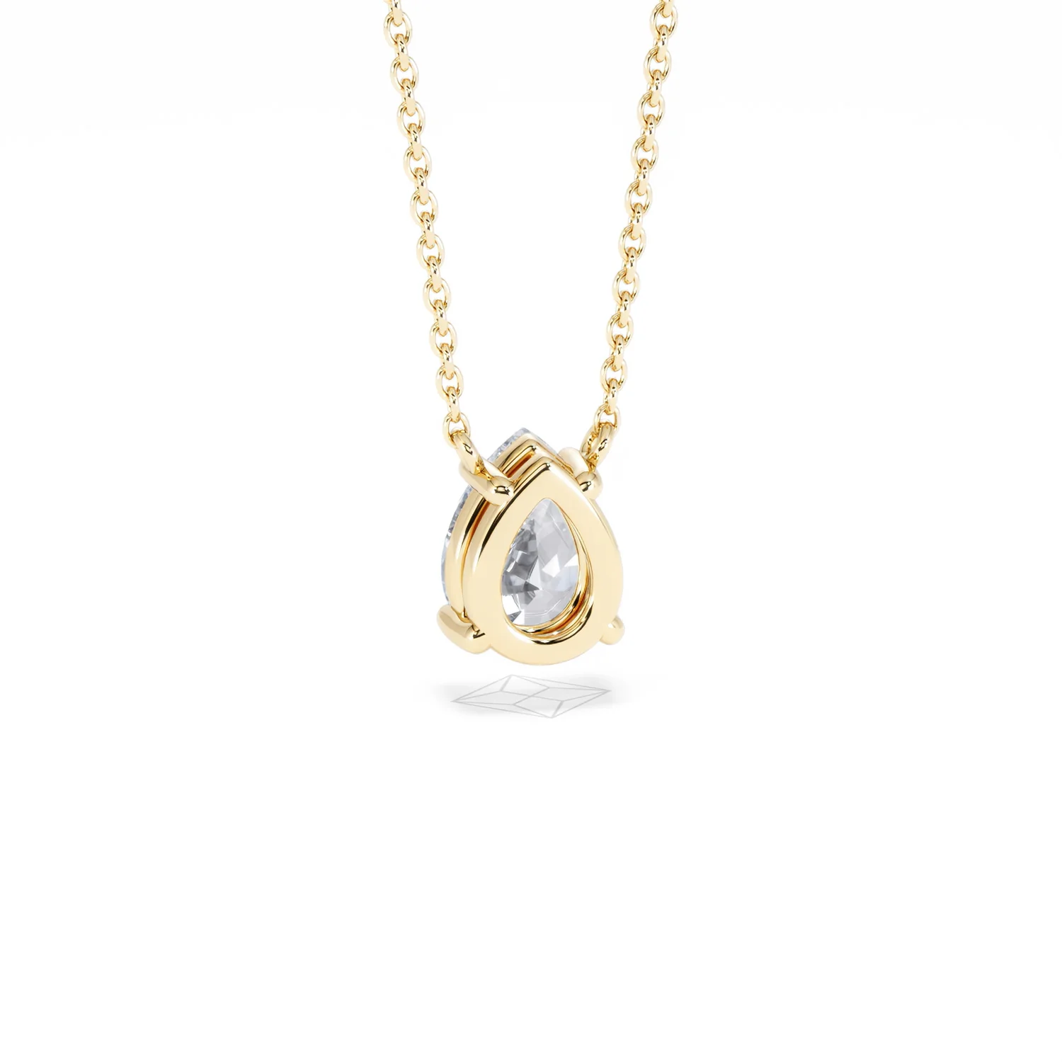 Wanderlust Floating Pear Cut Lab Diamond Solitaire Necklace 1.00ct H/SI in 9K Gold - Image 53