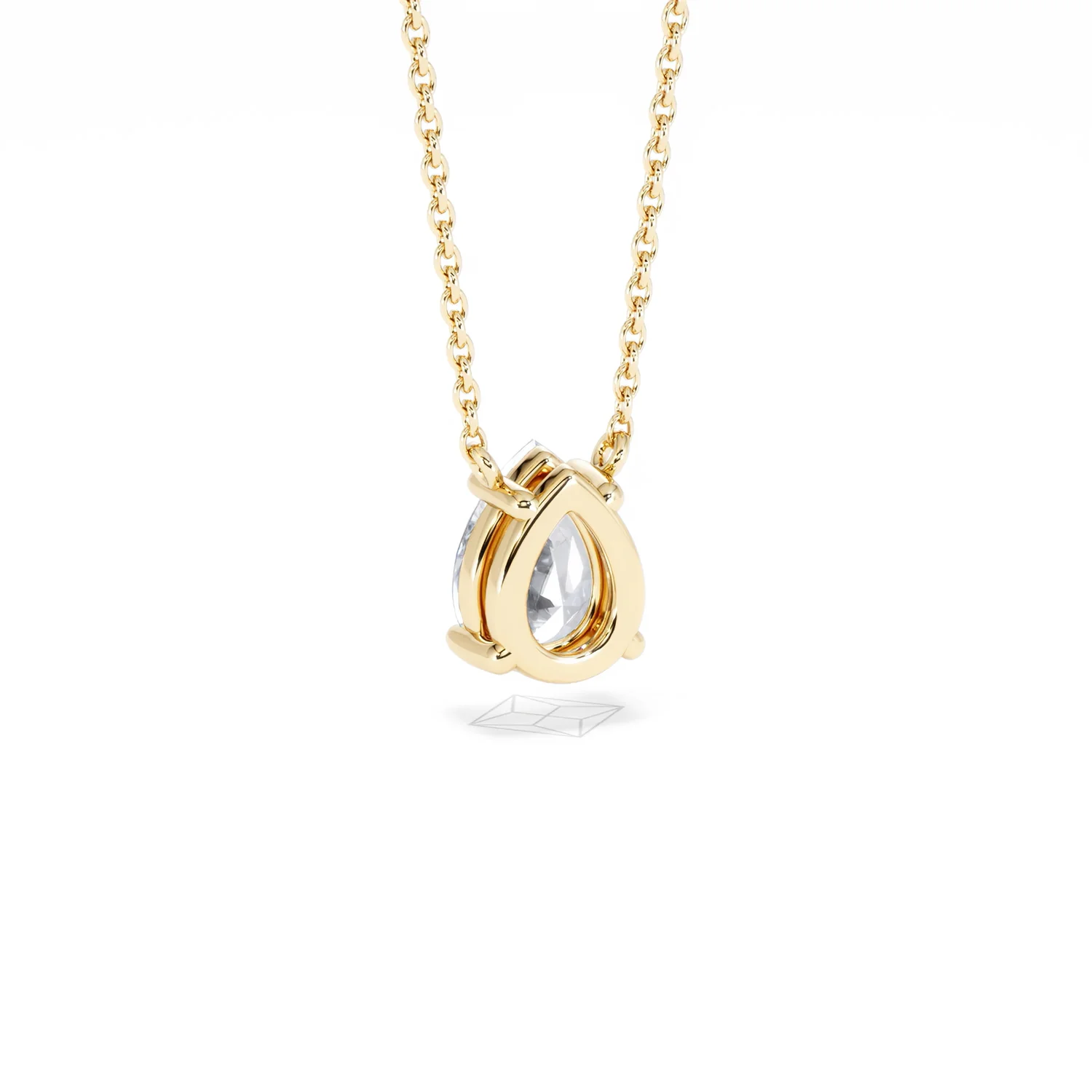 Wanderlust Floating Pear Cut Lab Diamond Solitaire Necklace 1.00ct H/SI in 9K Gold - Image 55