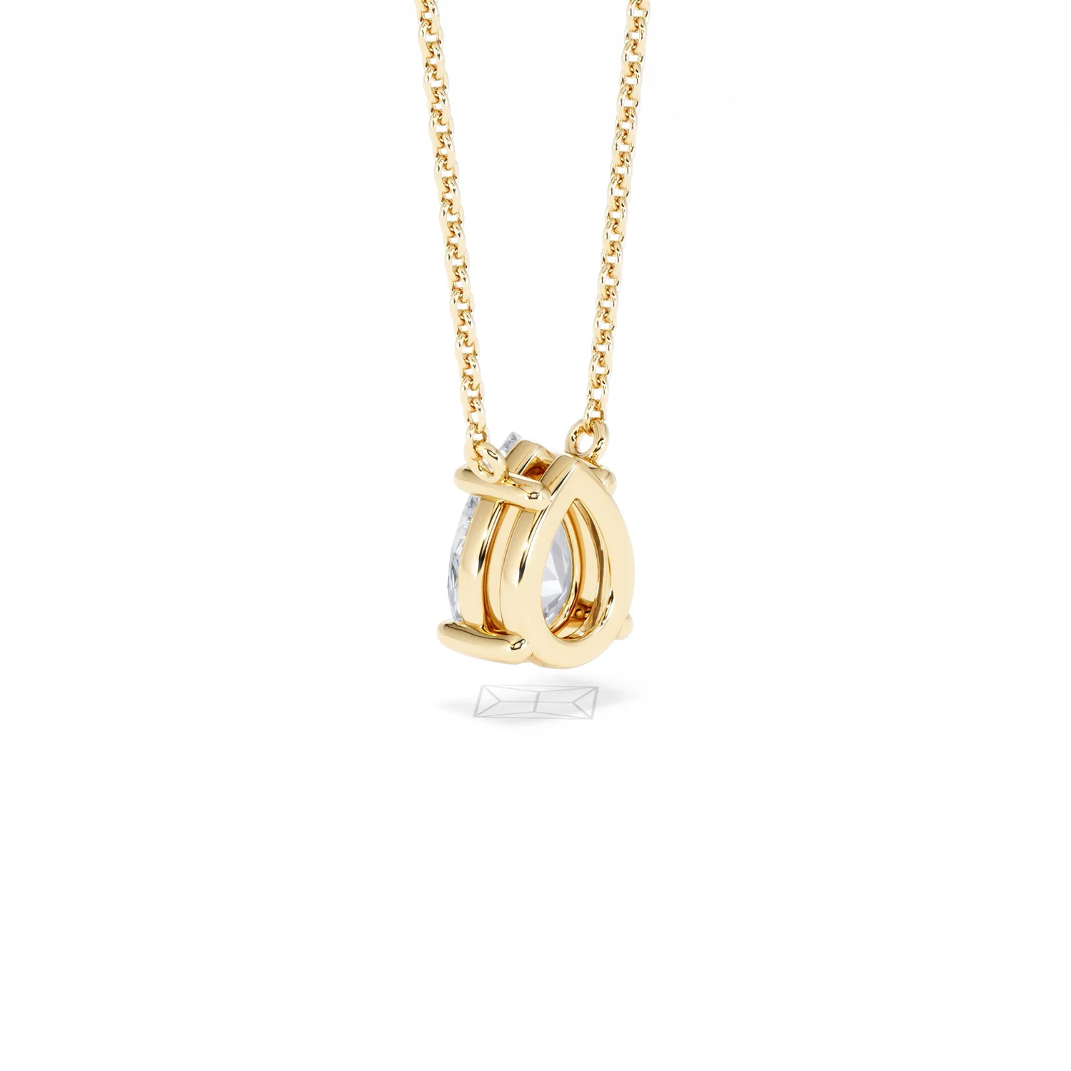 Wanderlust Floating Pear Cut Lab Diamond Solitaire Necklace 1.00ct H/SI in 9K Gold - Image 59