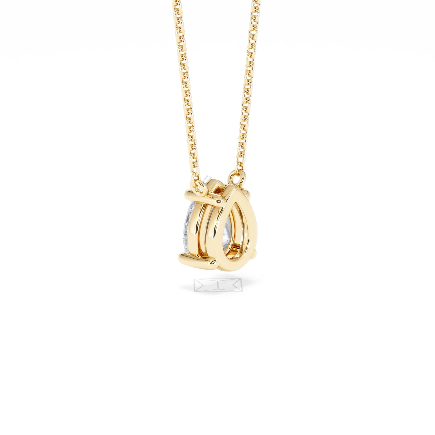 Wanderlust Floating Pear Cut Lab Diamond Solitaire Necklace 1.00ct H/SI in 9K Gold - Image 60