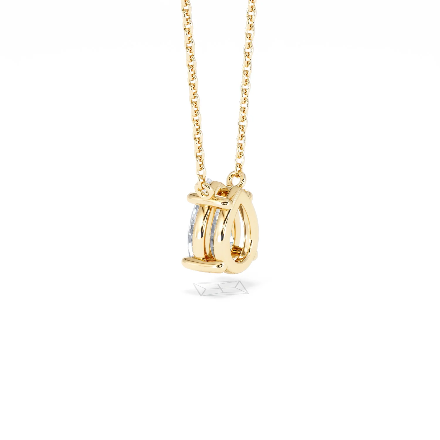 Wanderlust Floating Pear Cut Lab Diamond Solitaire Necklace 1.00ct H/SI in 9K Gold - Image 62