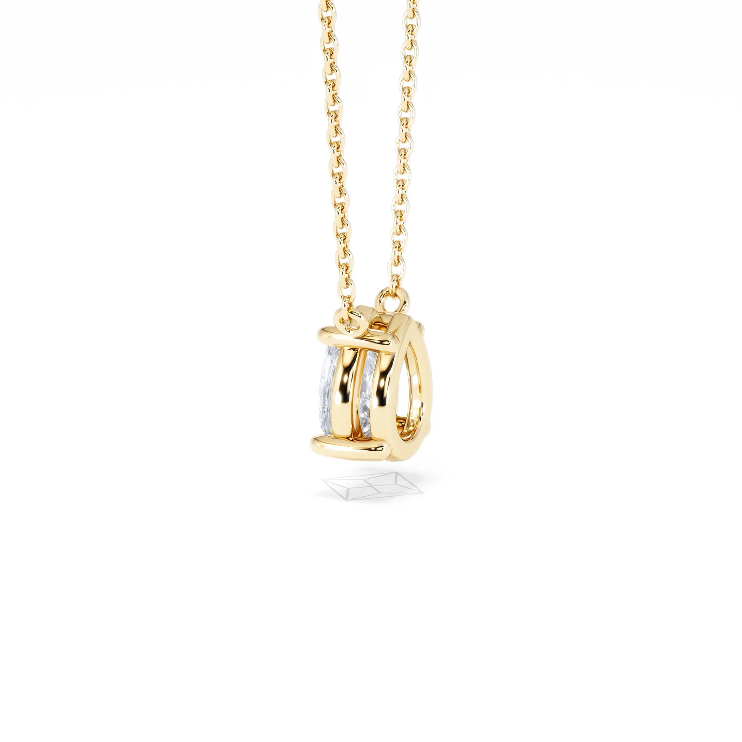 Wanderlust Floating Pear Cut Lab Diamond Solitaire Necklace 1.00ct H/SI in 9K Gold - Image 64