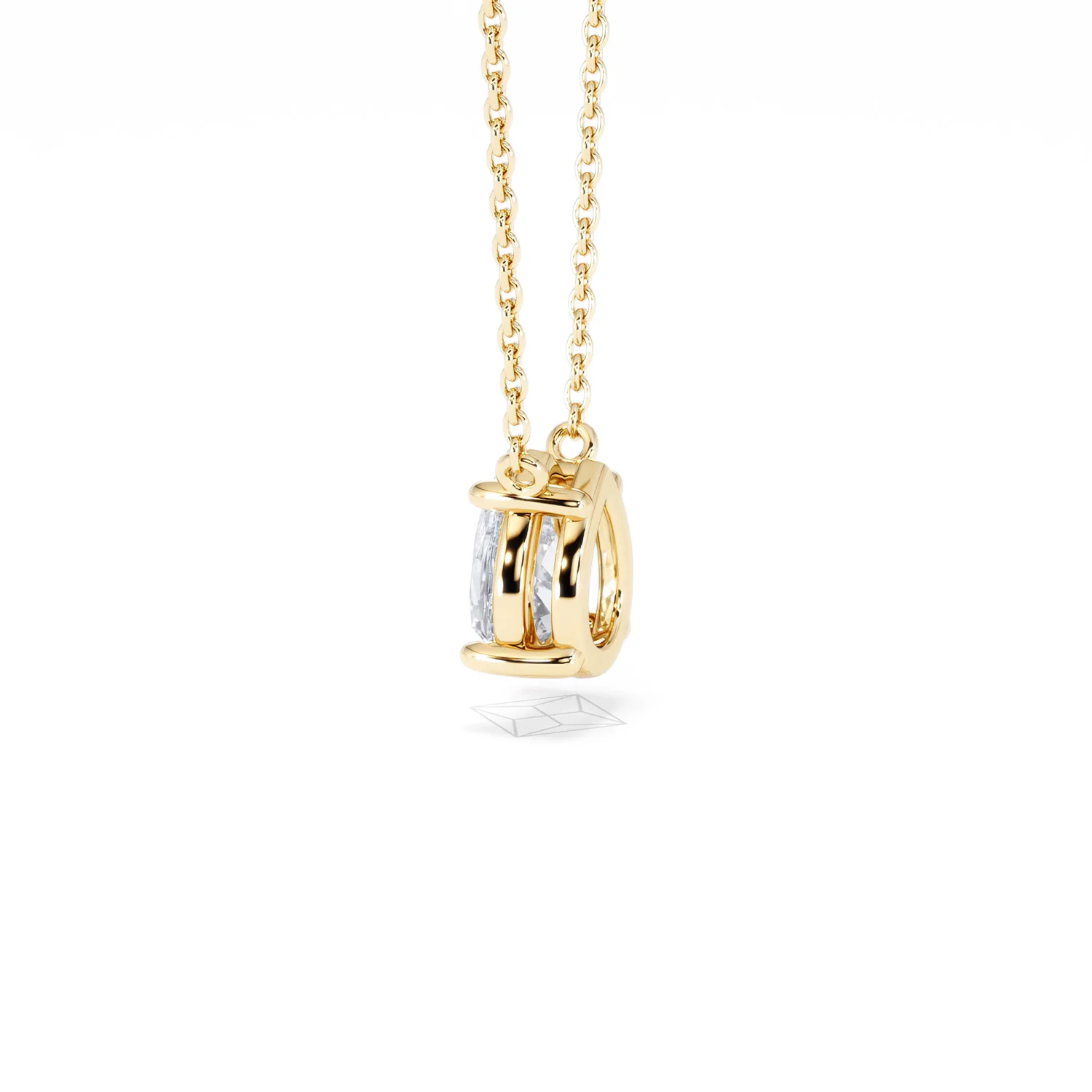 Wanderlust Floating Pear Cut Lab Diamond Solitaire Necklace 1.00ct H/SI in 9K Gold - Image 65