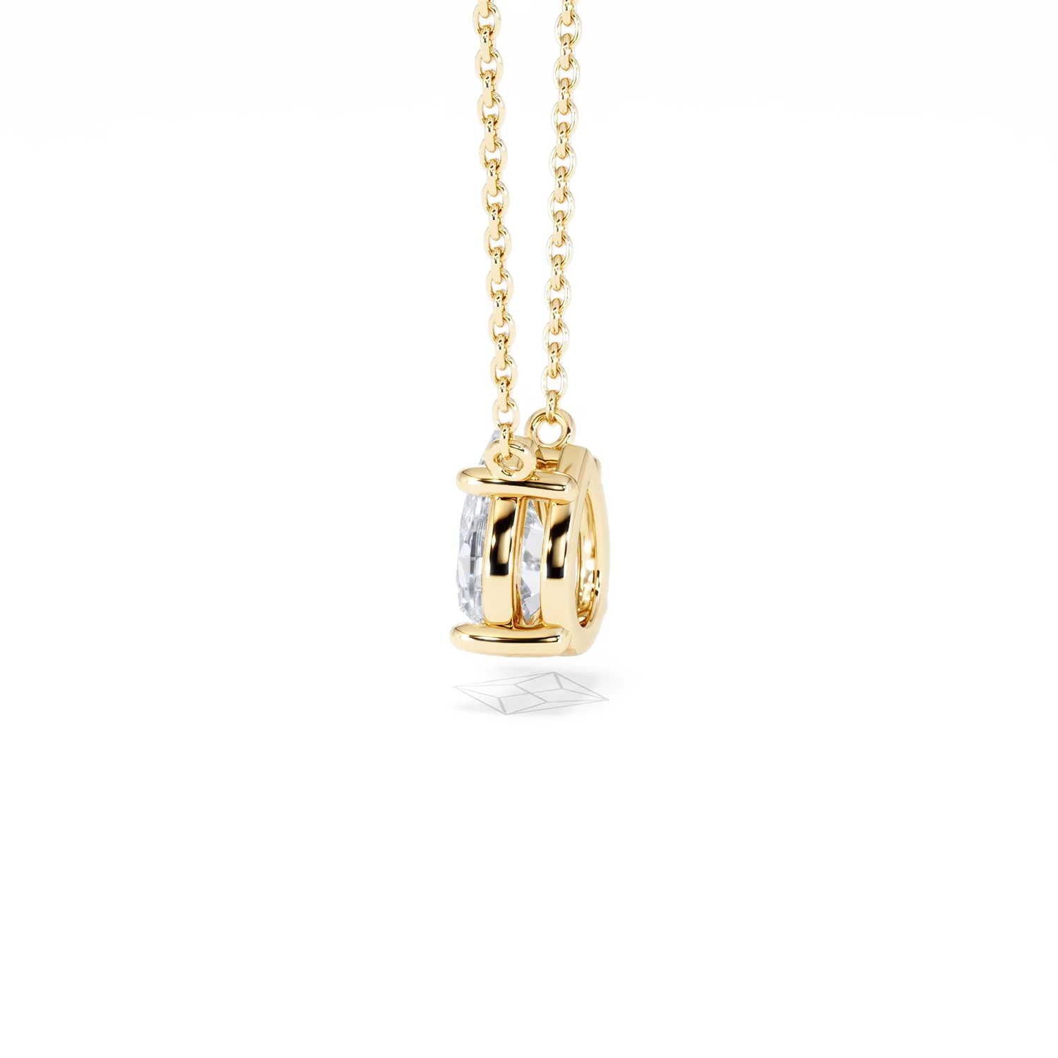 Wanderlust Floating Pear Cut Lab Diamond Solitaire Necklace 1.00ct H/SI in 9K Gold - Image 66