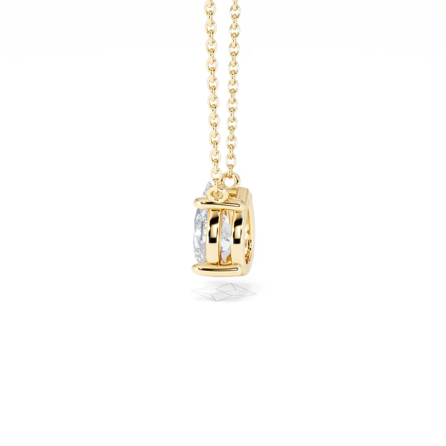 Wanderlust Floating Pear Cut Lab Diamond Solitaire Necklace 1.00ct H/SI in 9K Gold - Image 67