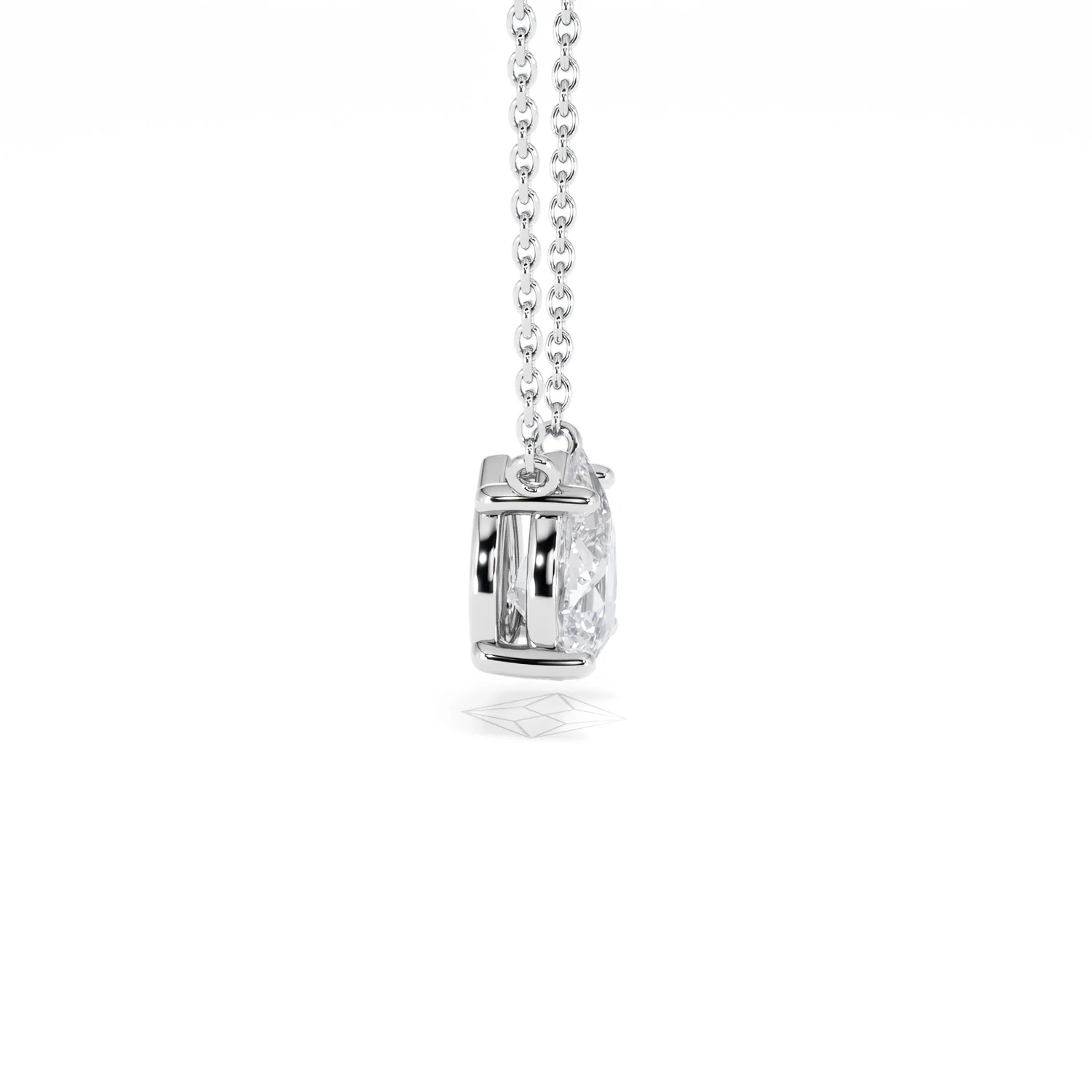 Wanderlust Floating Pear Cut Lab Diamond Solitaire Necklace 1.00ct H/Si in 9K White Gold - Image 28