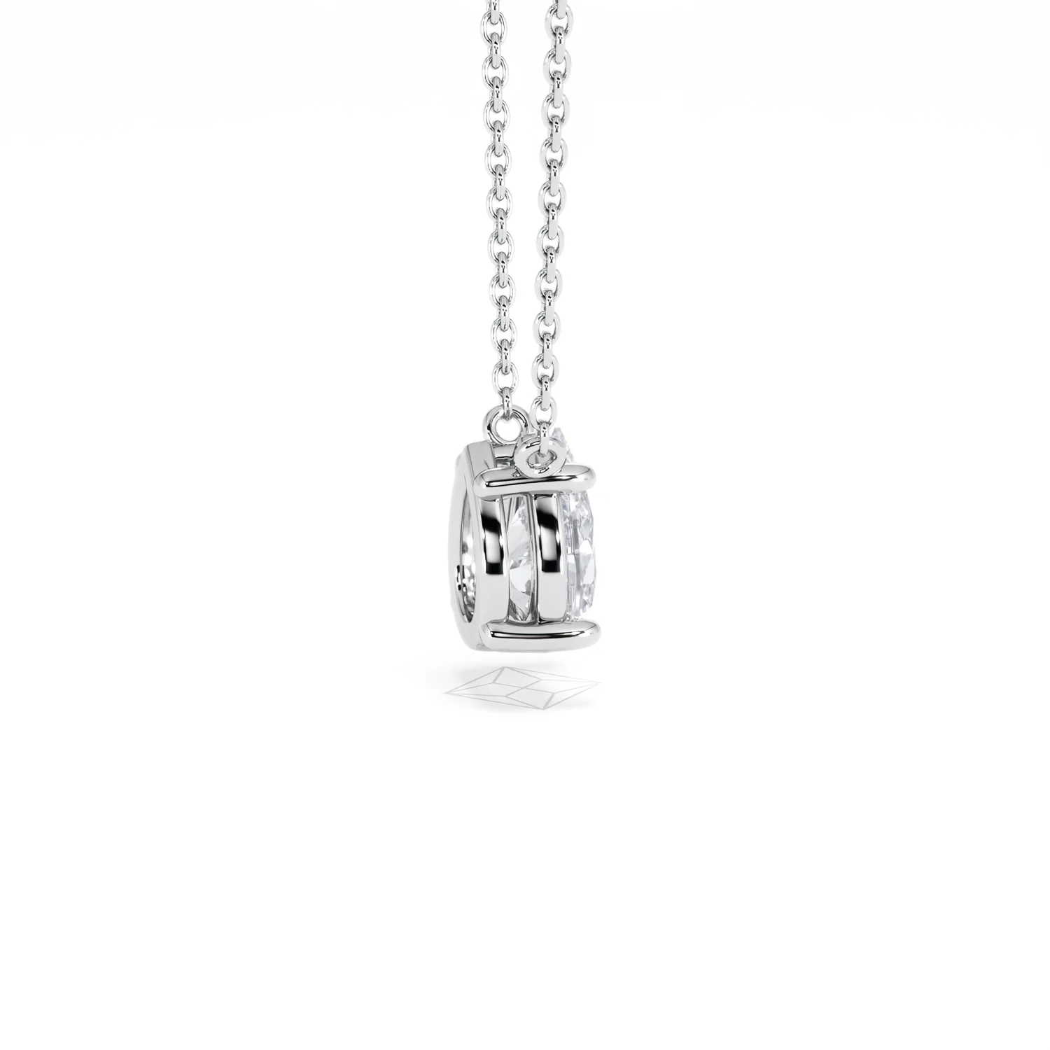 Wanderlust Floating Pear Cut Lab Diamond Solitaire Necklace 1.00ct H/Si in 9K White Gold - Image 33