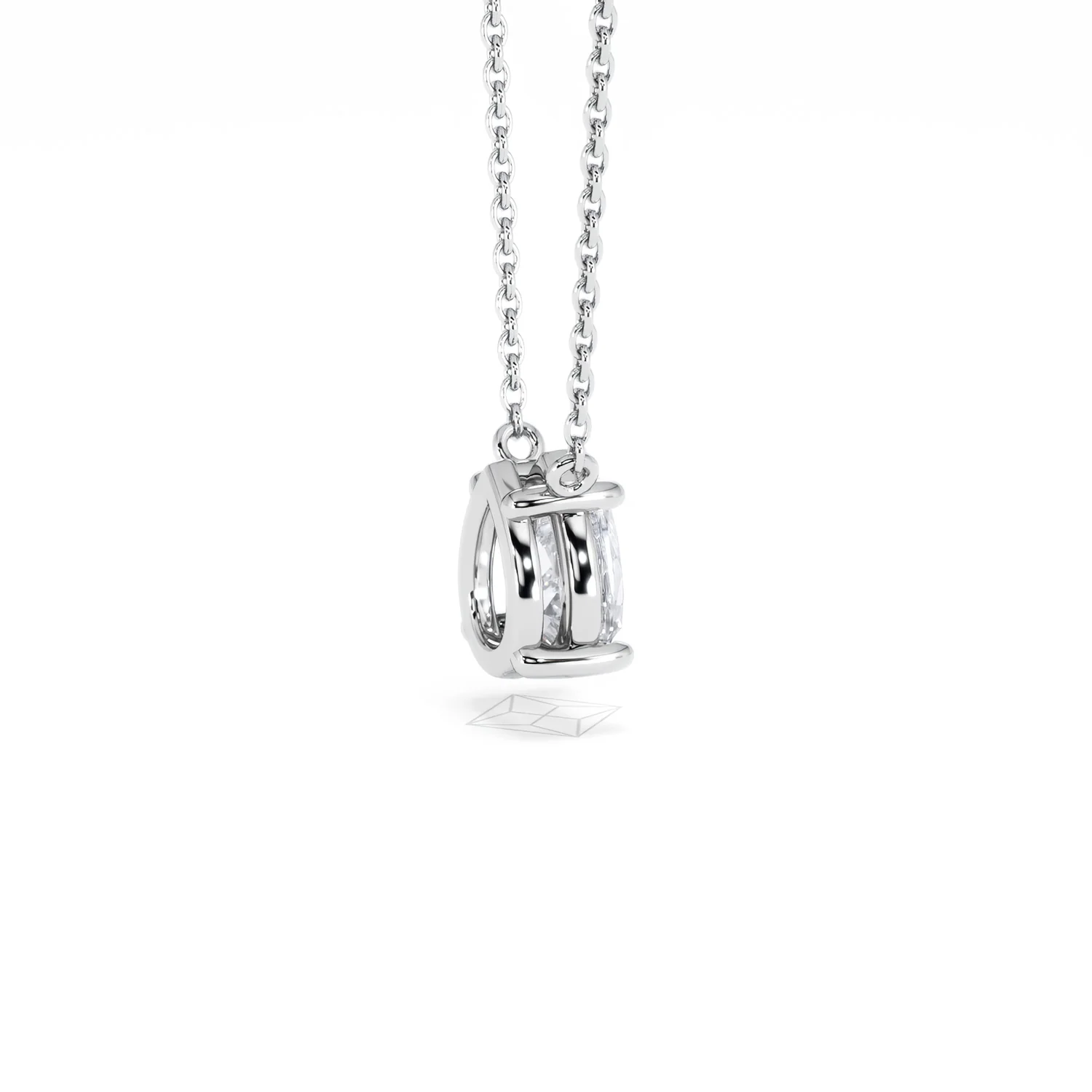 Wanderlust Floating Pear Cut Lab Diamond Solitaire Necklace 1.00ct H/Si in 9K White Gold - Image 35
