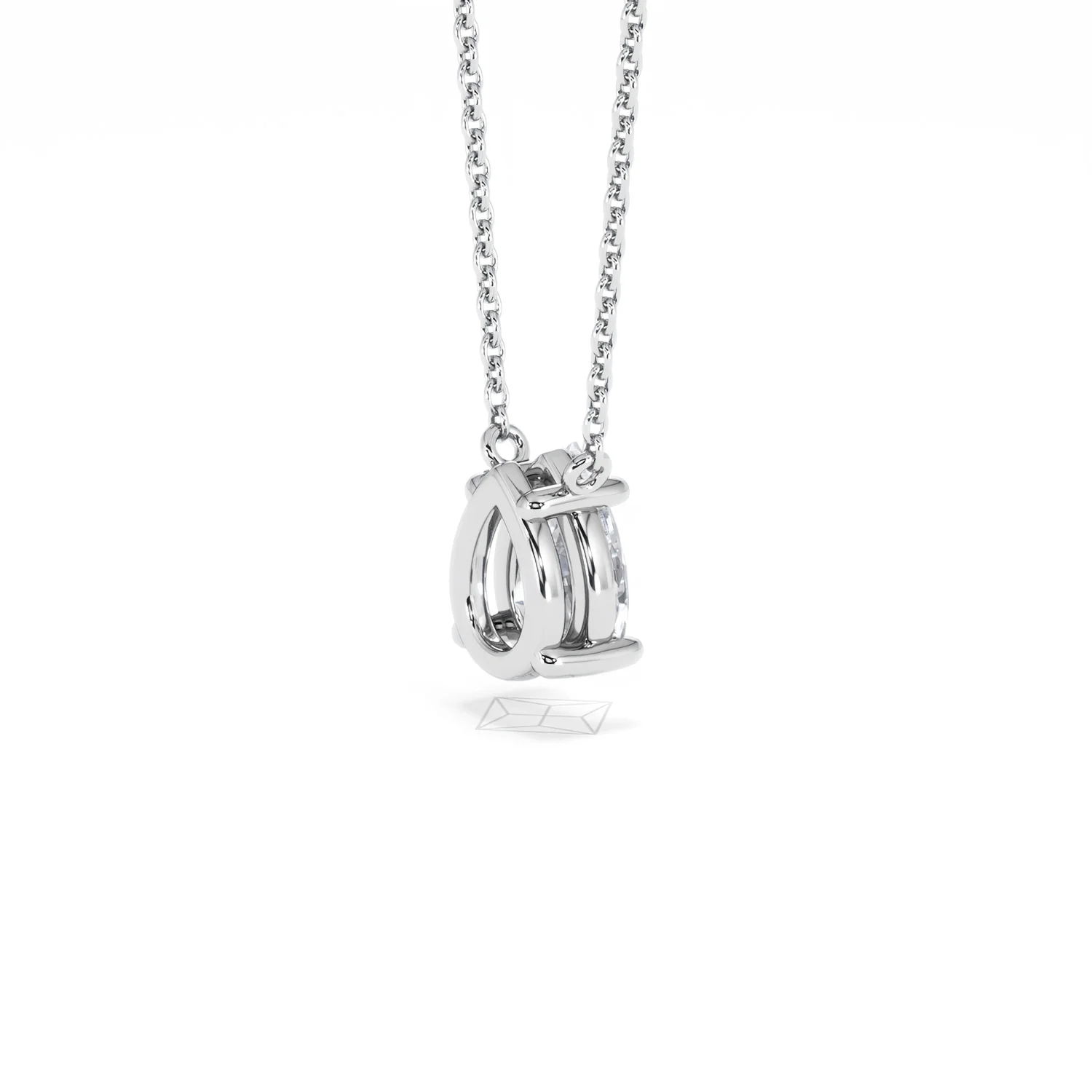 Wanderlust Floating Pear Cut Lab Diamond Solitaire Necklace 1.00ct H/Si in 9K White Gold - Image 38