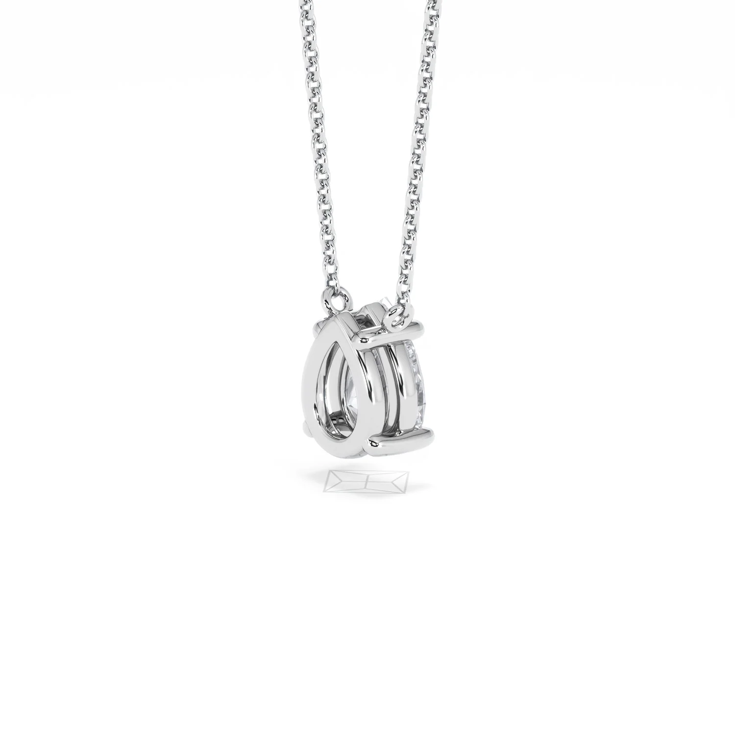 Wanderlust Floating Pear Cut Lab Diamond Solitaire Necklace 1.00ct H/Si in 9K White Gold - Image 39
