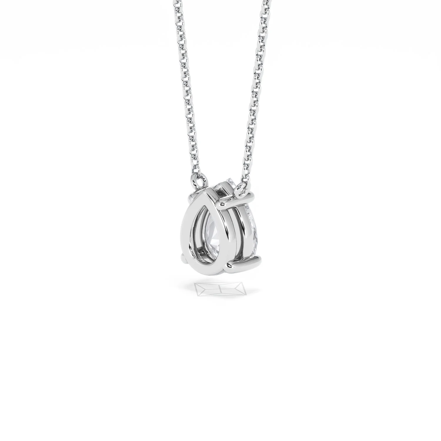 Wanderlust Floating Pear Cut Lab Diamond Solitaire Necklace 1.00ct H/Si in 9K White Gold - Image 41