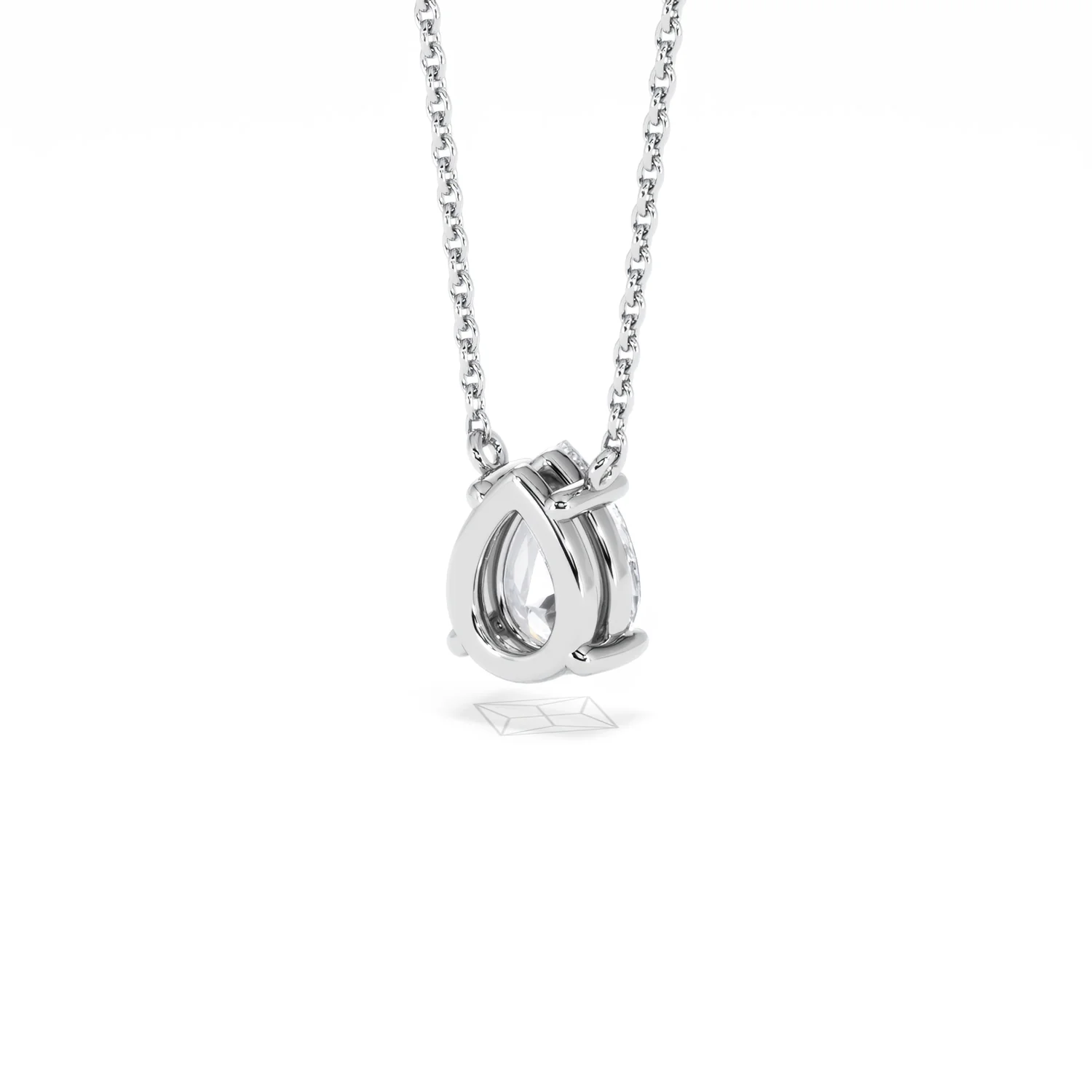 Wanderlust Floating Pear Cut Lab Diamond Solitaire Necklace 1.00ct H/Si in 9K White Gold - Image 43