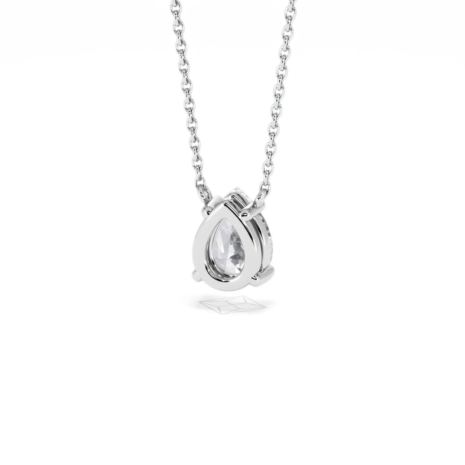Wanderlust Floating Pear Cut Lab Diamond Solitaire Necklace 1.00ct H/Si in 9K White Gold - Image 46