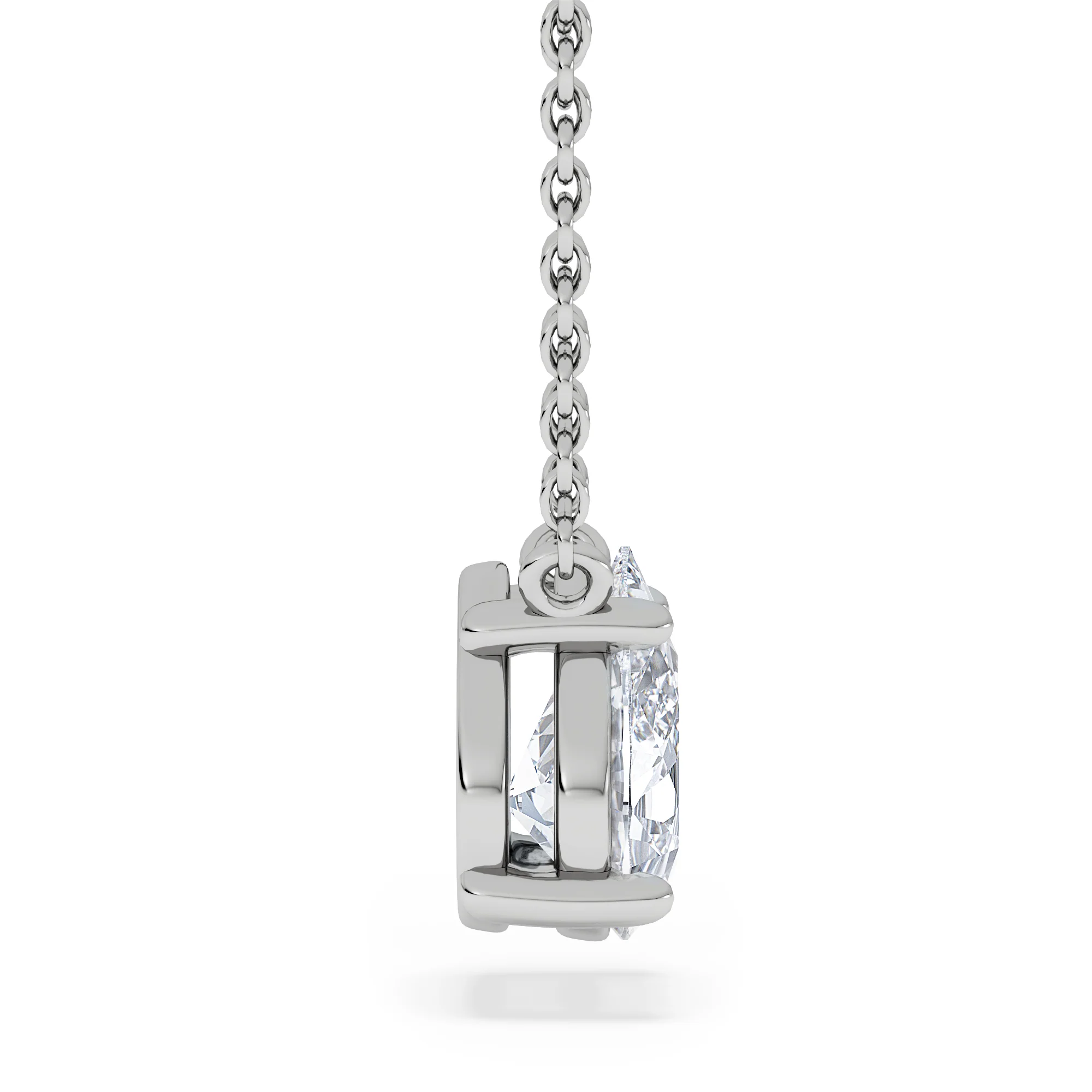 Wanderlust Floating Pear Cut Lab Diamond Solitaire Necklace 1.00ct H/Si in 9K White Gold - Image 5