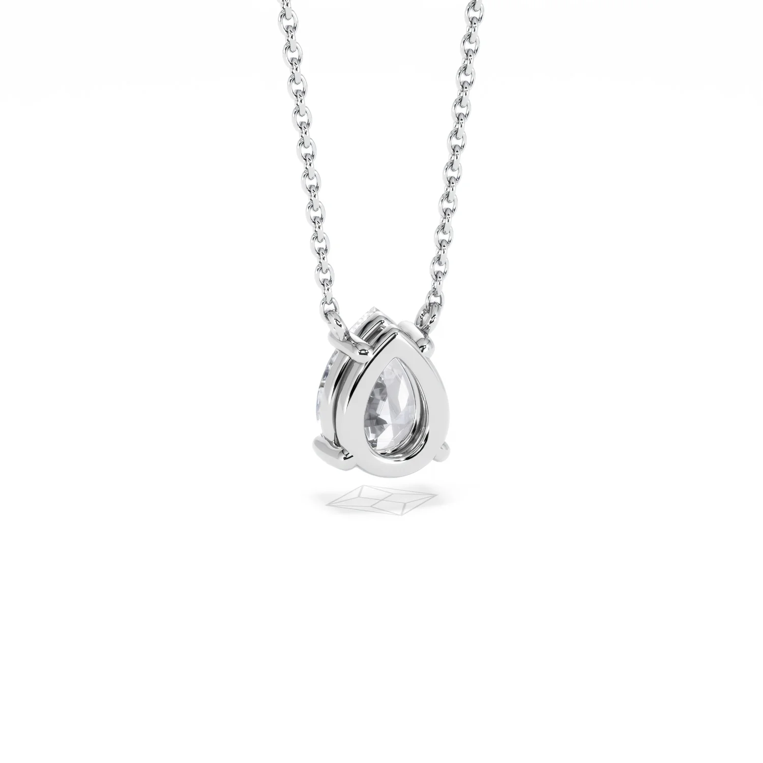 Wanderlust Floating Pear Cut Lab Diamond Solitaire Necklace 1.00ct H/Si in 9K White Gold - Image 54