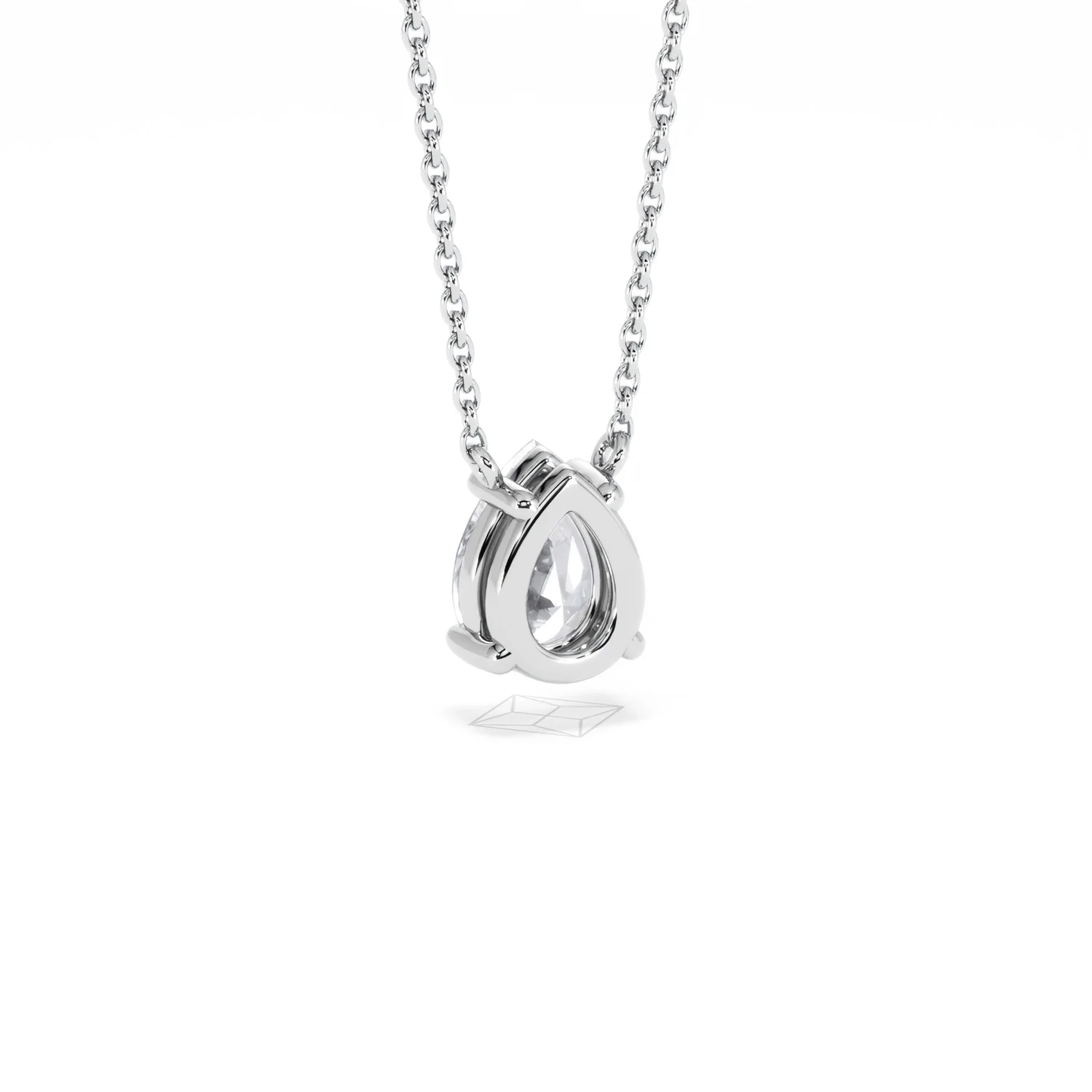 Wanderlust Floating Pear Cut Lab Diamond Solitaire Necklace 1.00ct H/Si in 9K White Gold - Image 55