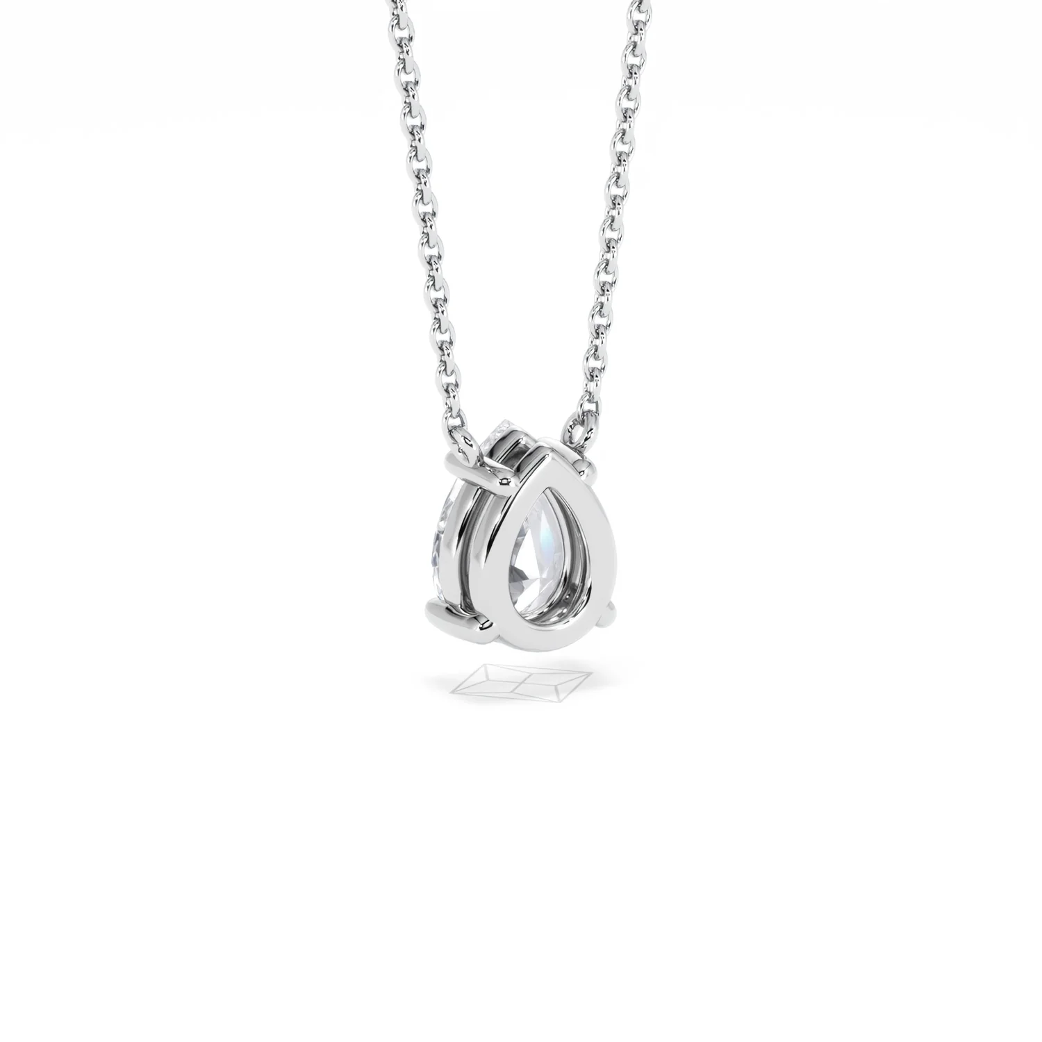 Wanderlust Floating Pear Cut Lab Diamond Solitaire Necklace 1.00ct H/Si in 9K White Gold - Image 56
