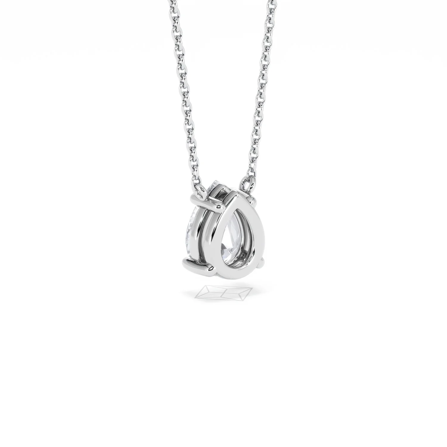 Wanderlust Floating Pear Cut Lab Diamond Solitaire Necklace 1.00ct H/Si in 9K White Gold - Image 57