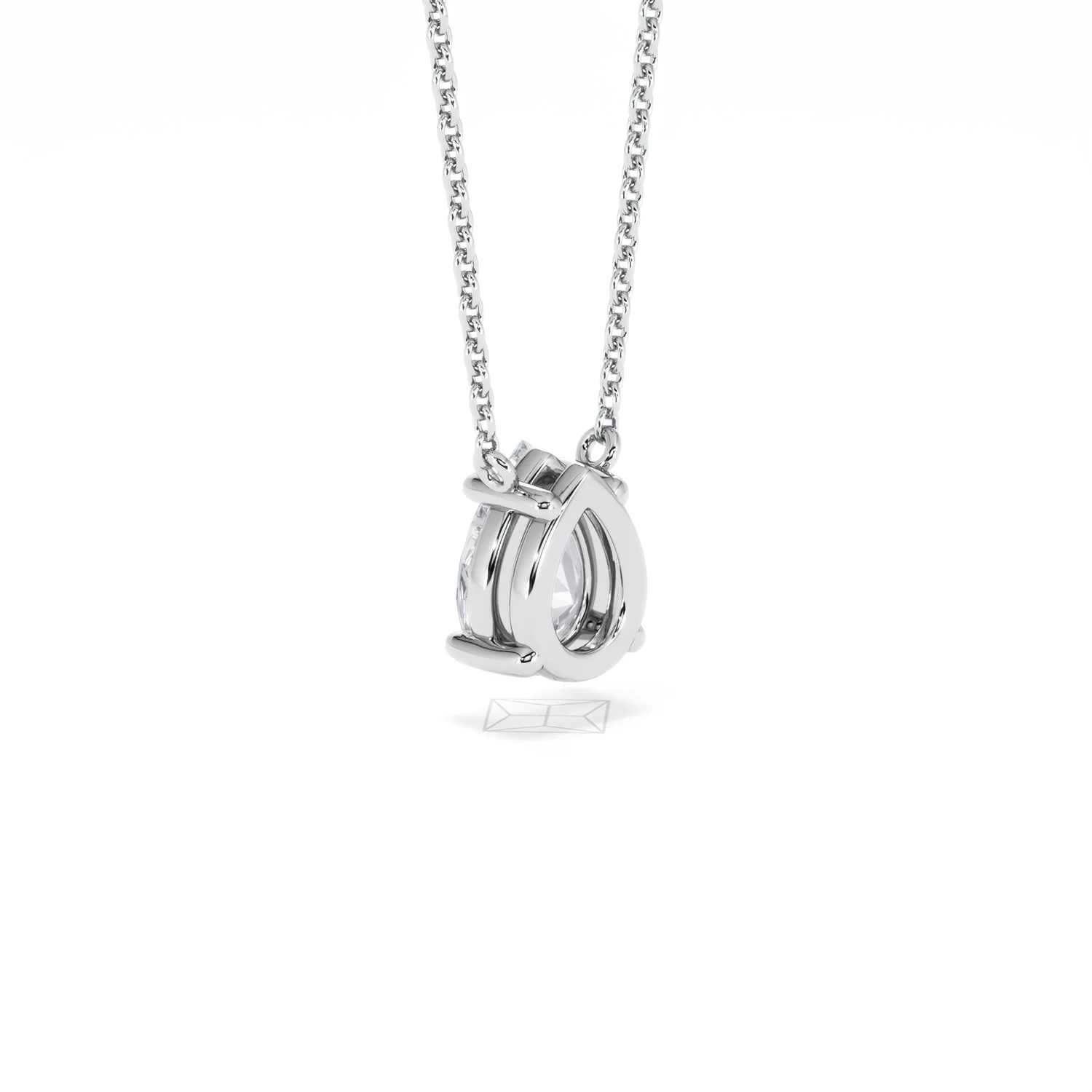 Wanderlust Floating Pear Cut Lab Diamond Solitaire Necklace 1.00ct H/Si in 9K White Gold - Image 59